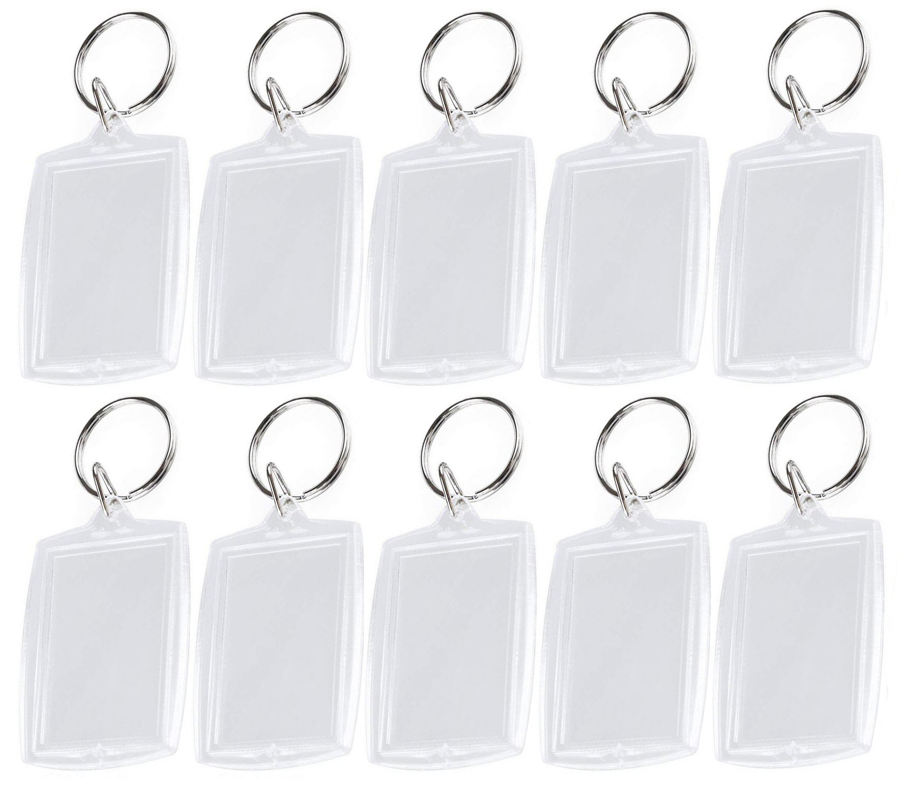 10Pcs Acrylic Photo Frame Keychains - Rectangle Blank Photo Keyring for DIY Craft, Gift, or Personal Keepsake - Perfect for Memories, Souvenirs, and Party Favors
