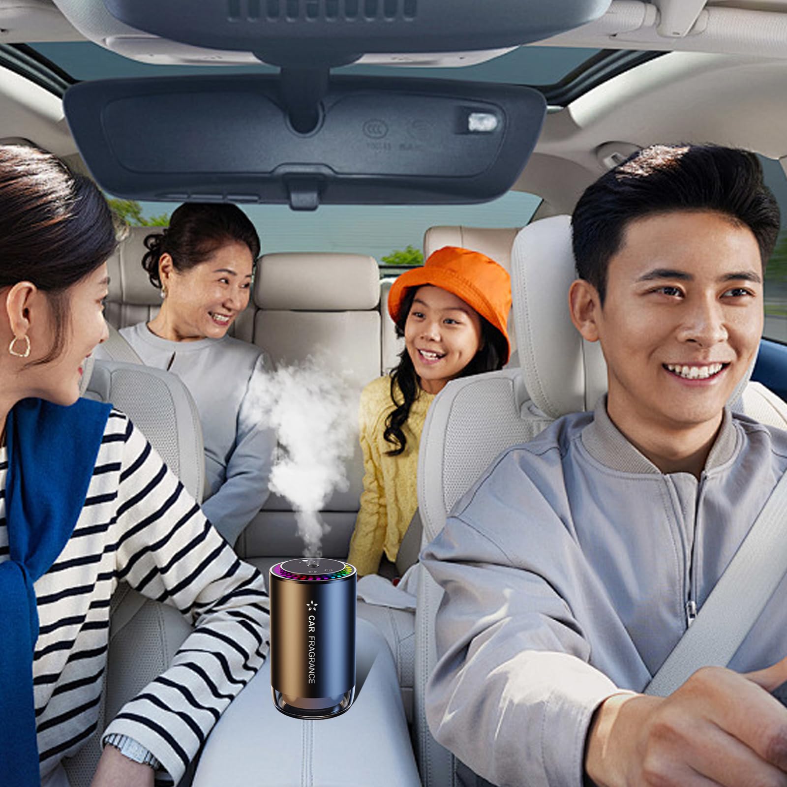 Smart Car Air Freshener & Essential Oil Diffuser - 50ml Cologne Perfume Lasts 4 Months, Auto On/Off, 3 Scent Intensity Modes - Perfect Car Accessories for Men & Women, Home & Office Use - Ideal for Long Drives, Daily Commute and Creating Relaxing Atmosphere