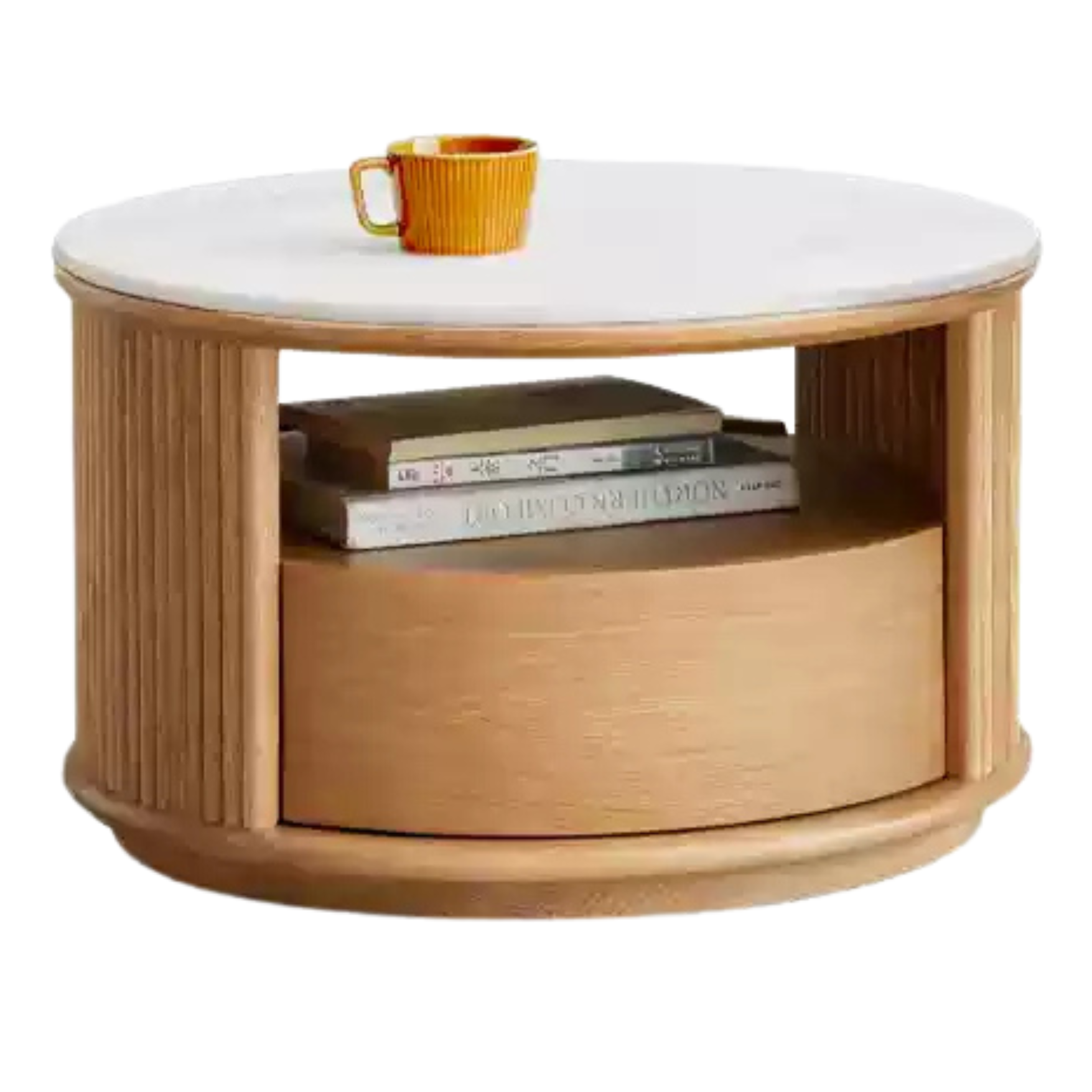 23.6x23.6x15 inch / 60x60x38сm / Natural wood color / Ash single coffee table