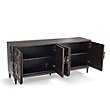 Hand Carved Brown Floral Design Miri Sideboard Buffet with Four Doors - Elegant Storage Cabinet for Dining Room, Living Room & Entryway