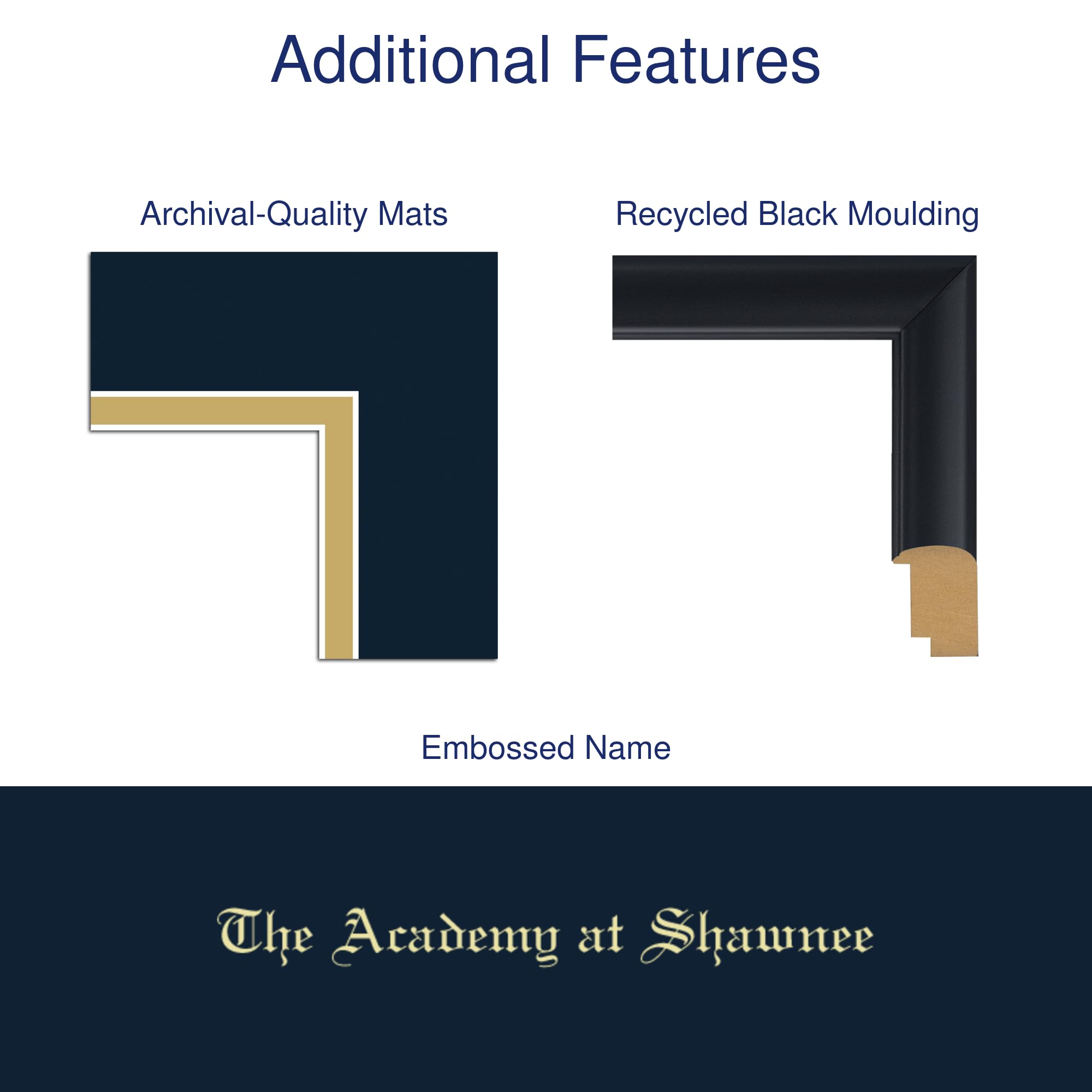 9x7 Inch Tassel Diploma Frame for High School - Gold Embossed Tassel & Cord with Black Moulding and Navy/Gold Matting - Perfect for Graduation Display, Office Decor & Academic Achievement Showcase