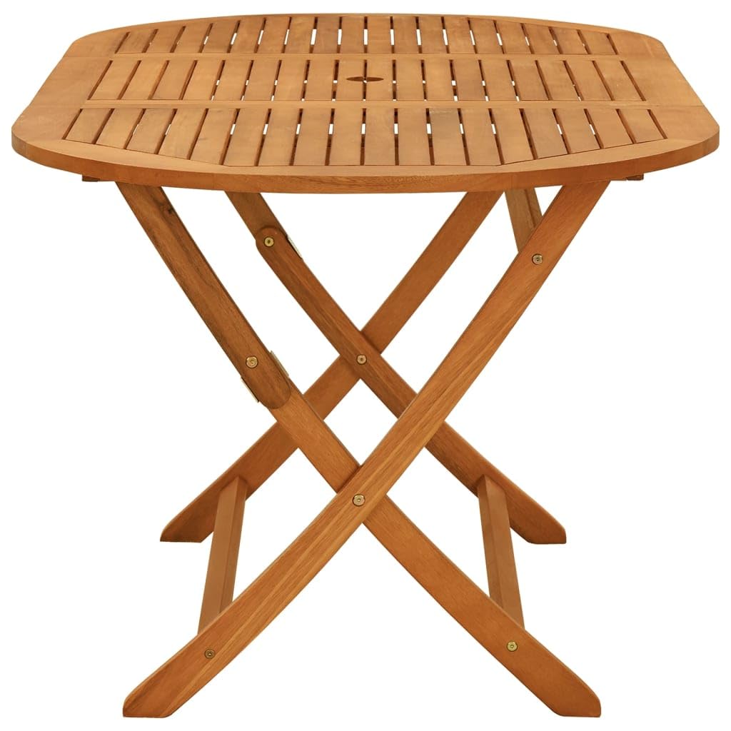 VidaBella Solid Eucalyptus Wood Folding Patio Table - 63