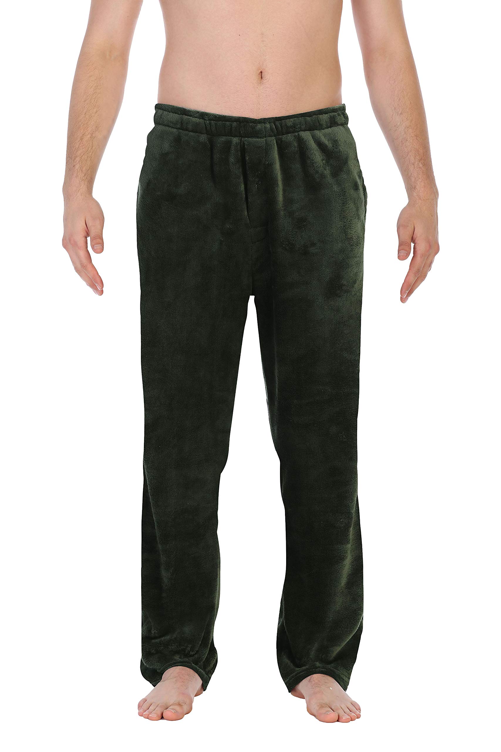Gioberti Men's Super Soft Plush Pajama Pants - Cozy Lounge Pants for Sleeping, Relaxing & Home Wear - Comfortable Fleece Sleepwear for Men