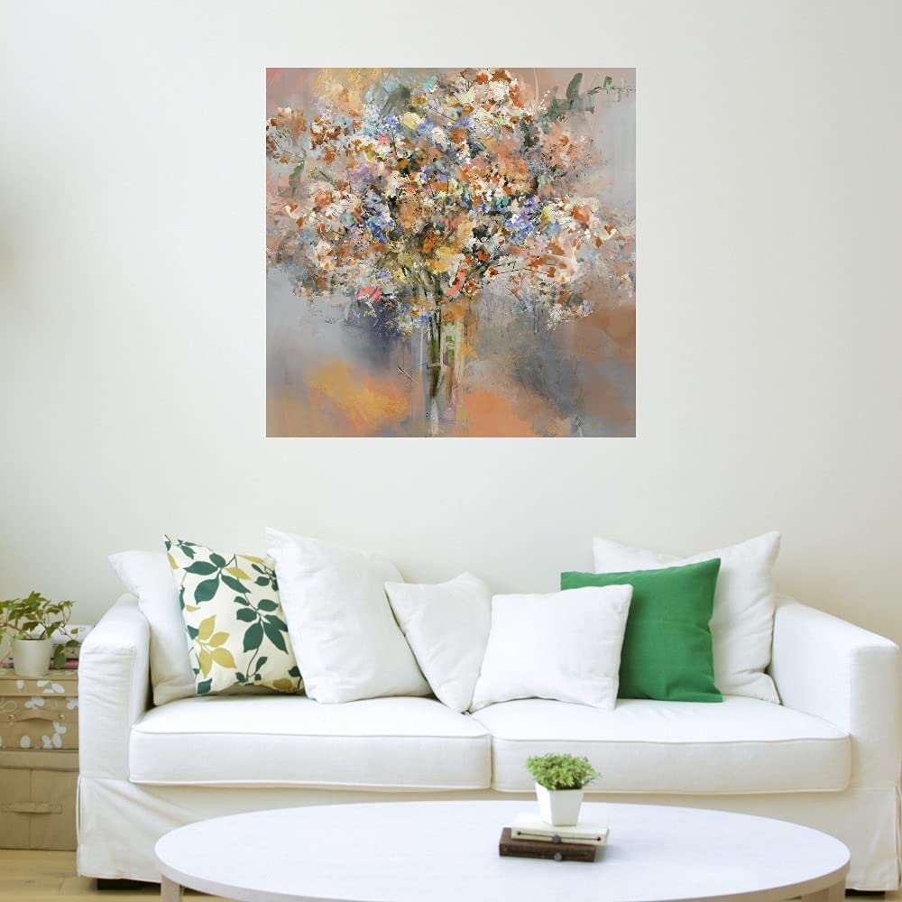 Tribeca II Fine Art Canvas Wall Decor - Modern Abstract Painting for Living Room, Bedroom, Office & More - Ready to Hang 32x32 Inch - Perfect for Home, Office & Commercial Spaces