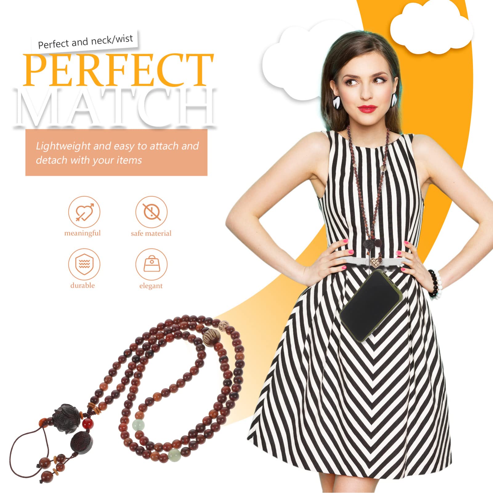 Chinese Style Long Cellphone Charm Strap - Elegant Phone Lanyard with Pendant, Adjustable Wrist Strap for Smartphones, Keys & Bags | Perfect Gift for Women, Girls, Phone Accessories Lovers | Great for Daily Use, Travel, Work & Selfie Photography