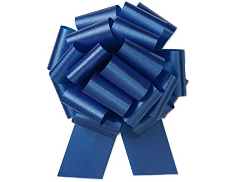 50 Pack 8-Inch Royal Blue Satin Pull Bows for Gift Wrapping - Perfect for Gift Baskets, Wedding Favors, Party Decorations & DIY Craft Projects