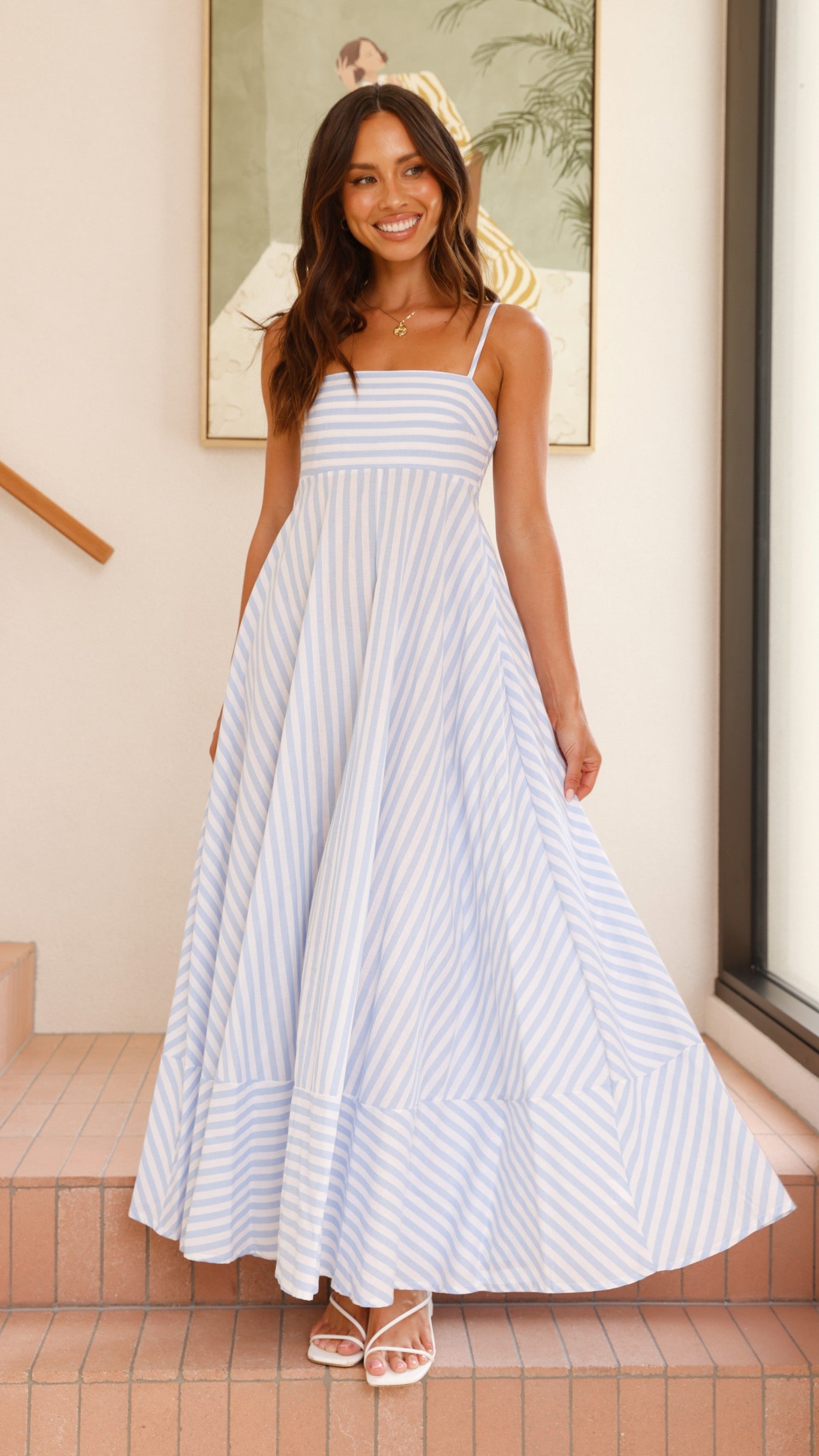 Kaethe Maxi Dress - Baby Blue Striped Summer Dress for Women | Beach Vacation, Wedding Guest, Casual Outfit