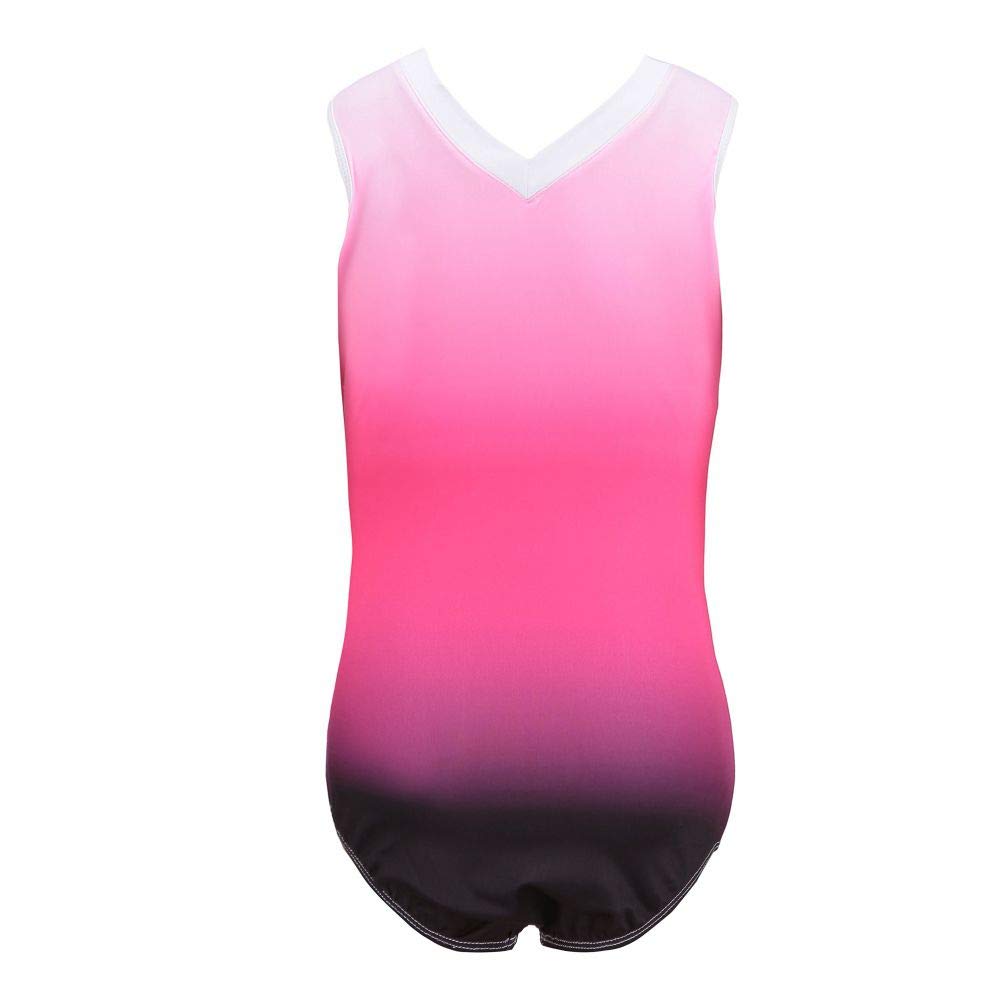 ESHOO Girls' Gymnastics Leotard - Sparkle Gradient Ballet Dance Leotard with Shining Diamonds | One Piece Gymnastics Wear for Competition & Practice | Perfect for Ballet, Rhythmic Gymnastics & Dance Performances