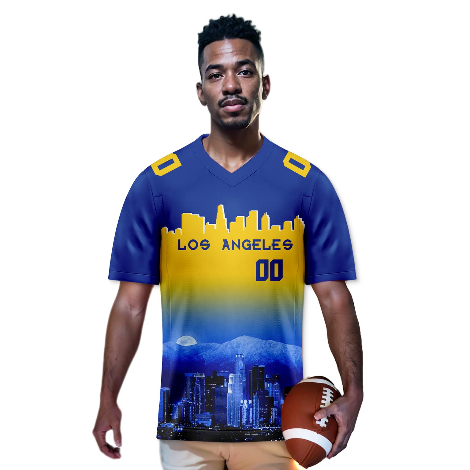 Custom Personalized City Skyline Football Jersey with Team Name & Number - Fashion Sports Uniform for Men, Women, Youth & Kids - Perfect for Game Day, Fan Events & Gifts