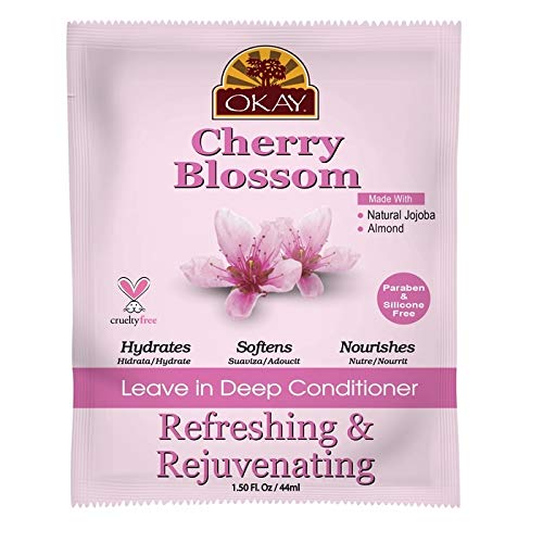 Okay Cherry Blossom Refreshing & Rejuvenating Leave-In Deep Conditioner - 1.5oz (2 Pack) - Hydrating Hair Treatment for Dry, Damaged Hair - Perfect for Daily Use & Travel Size