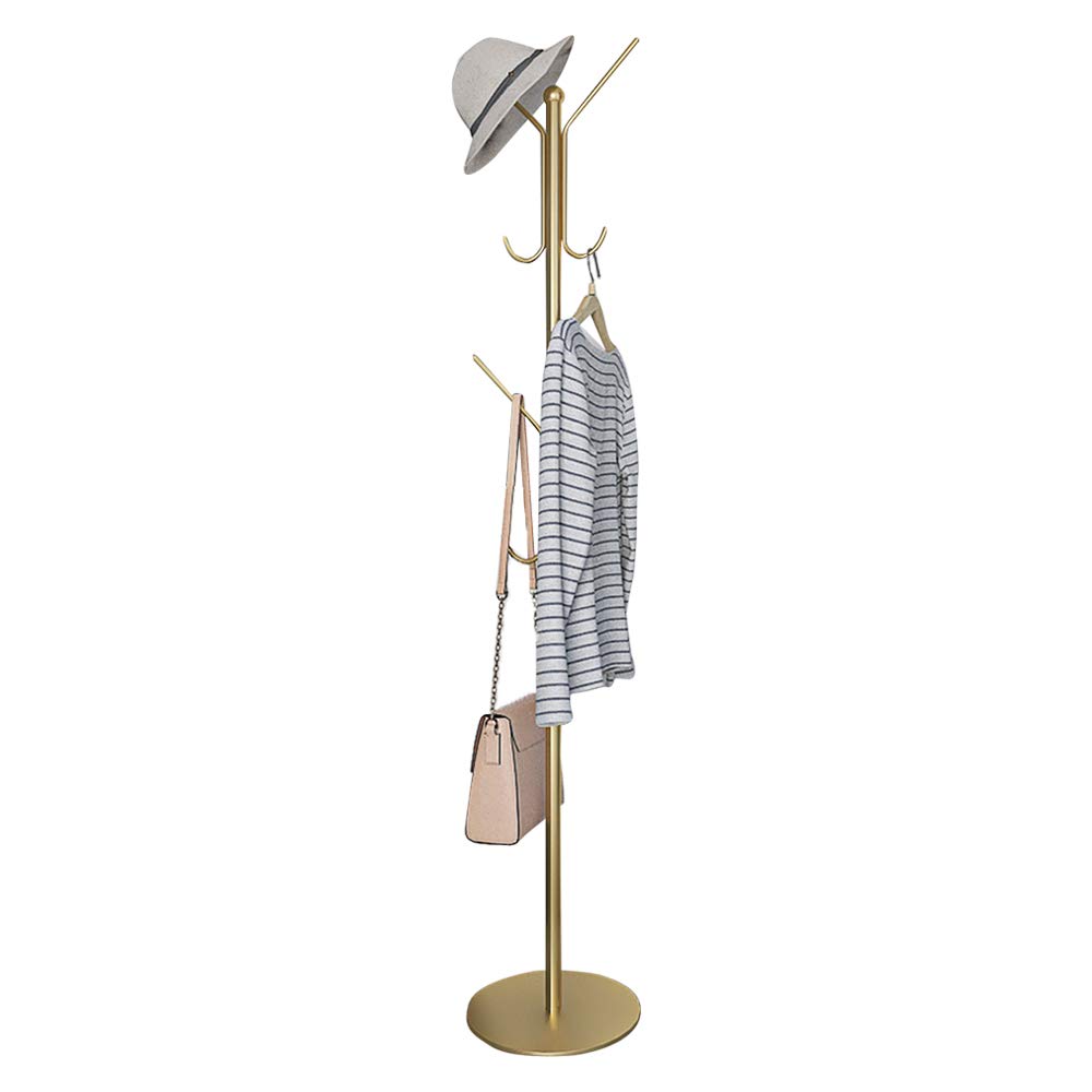 KST Freestanding Coat Rack with 8 Hooks - Sturdy Metal Hall Tree for Entryway, Living Room - Perfect for Organizing Coats, Hats, Bags & Accessories - Easy Assembly in Black Finish - Ideal for Small Spaces & Home Organization