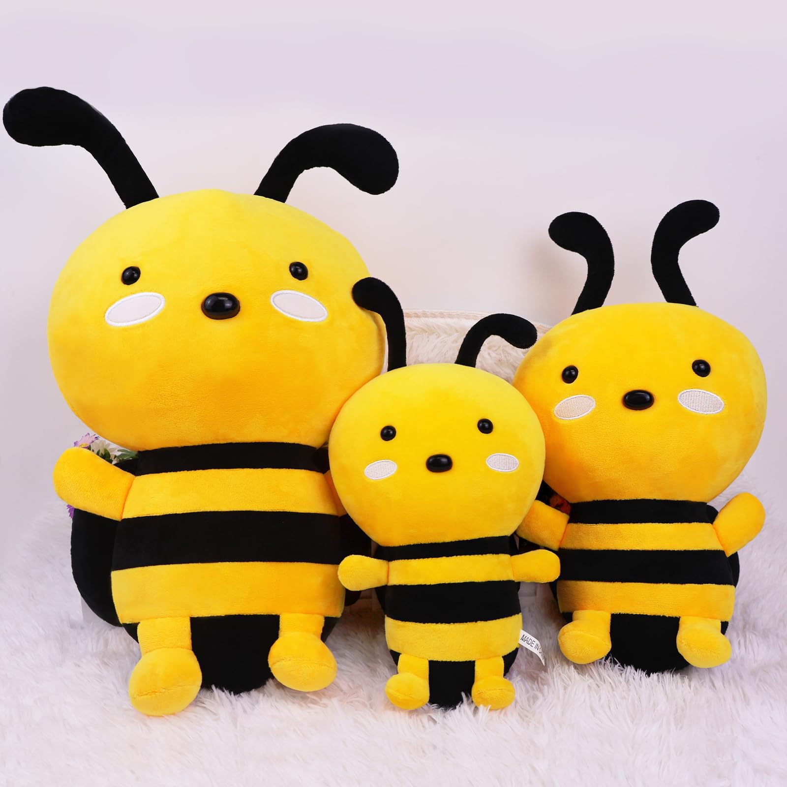 Cute Kawaii Honeybee Plush Toy - Soft Stuffed Animal Gift for Kids, Girlfriend & Valentine's Day | Birthday Present, Nursery Decor, Bedroom Cuddler