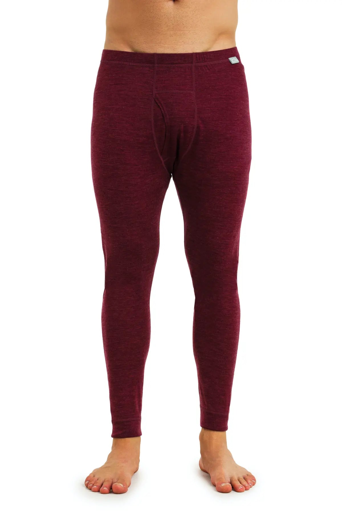 Men's Merino Wool Pants - 165 Burgundy Red for Hiking, Travel & Outdoor Activities | Comfortable & Breathable Winter Trousers