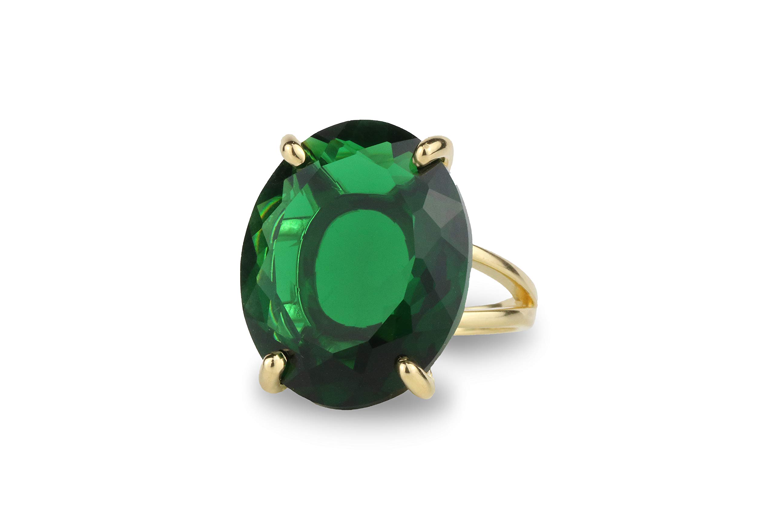Lush Gold Emerald Ring - Natural Gemstone Engagement & Wedding Jewelry for Women - Handmade Statement Ring for Special Occasions