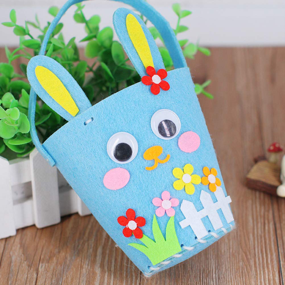4pcs Easter Bunny Treat Bags - Pastel Colored Egg Hunt Party Favors, Candy Containers for Kids, Easter Basket Stuffers & Holiday Gift Bags - Perfect for Easter Egg Hunts, Classroom Treats & Spring Celebrations