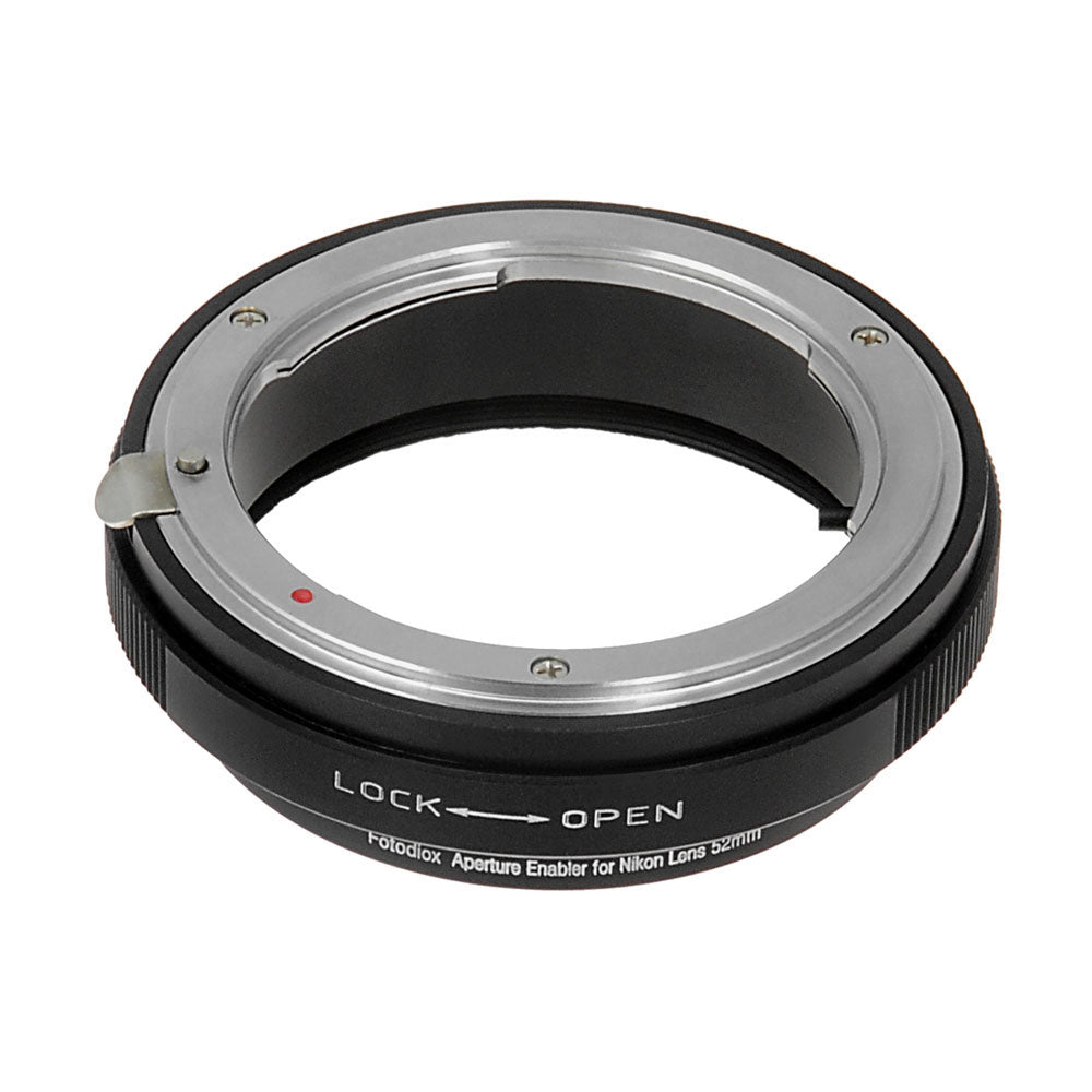 Fotodiox 52mm Reverse Mount Macro Filter with Aperture Control for Nikon G/DX Mount Cameras - Close-Up Photography for Jewelry, Coins & Small Objects