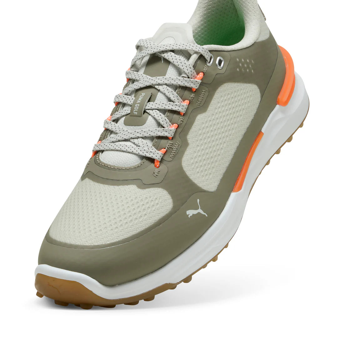 Puma Ignite Elevate X Spikeless Golf Shoes for Men - Gray/Velvet Moss - Lightweight & Comfortable for Walking & Training on the Course