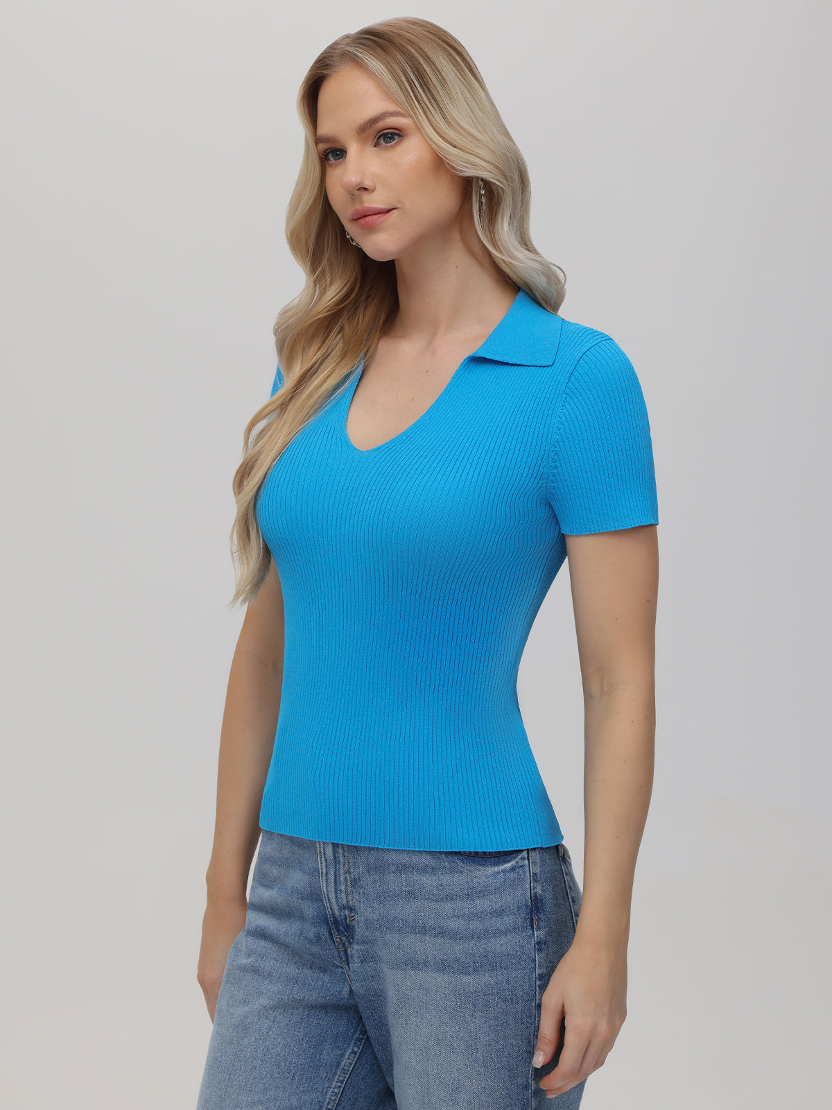 Penelope Women's V-Neck Polo Pullover Sweater - Casual Knit Top for Work & Everyday Wear | Perfect for Office, Outings & Layering