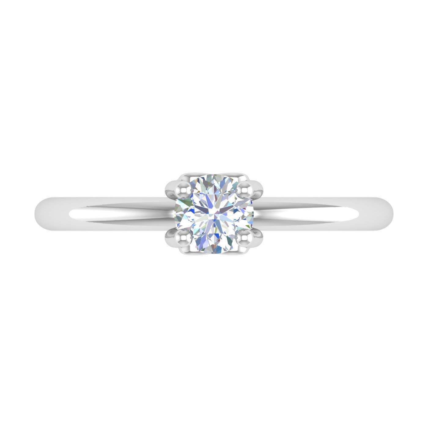 1/4 Carat Solitaire Diamond Engagement Ring for Women - 10K Gold 4-Prong Setting - Perfect for Proposals, Anniversaries & Wedding Bands