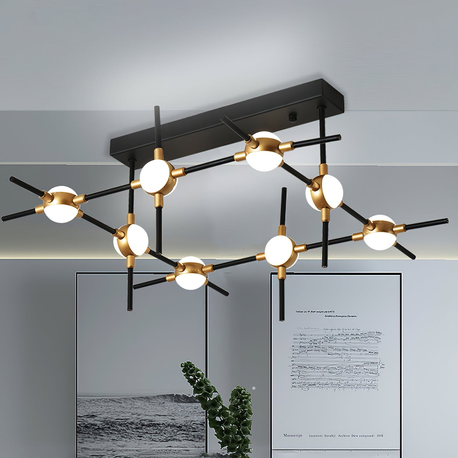 Dorney Modern Floating Ball Ceiling Light Fixture - LED Hanging Sphere Pendant Lamp for Living Room, Bedroom, Dining Room and Office Lighting Decor