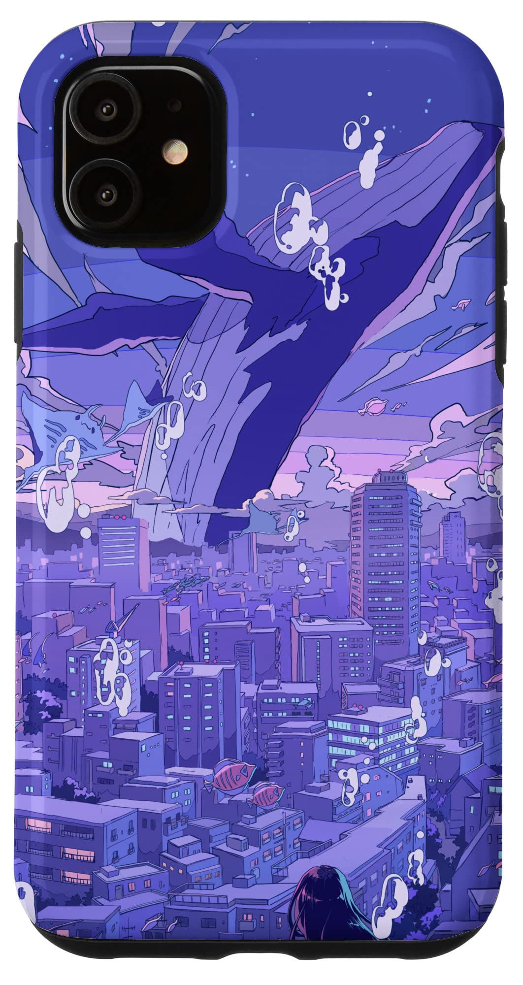 iPhone 11 Anime Lofi Girl Retro 90s Aesthetic Japanese Otaku Case - Trendy Protective Phone Cover for Study, Work & Relaxation Music Lovers