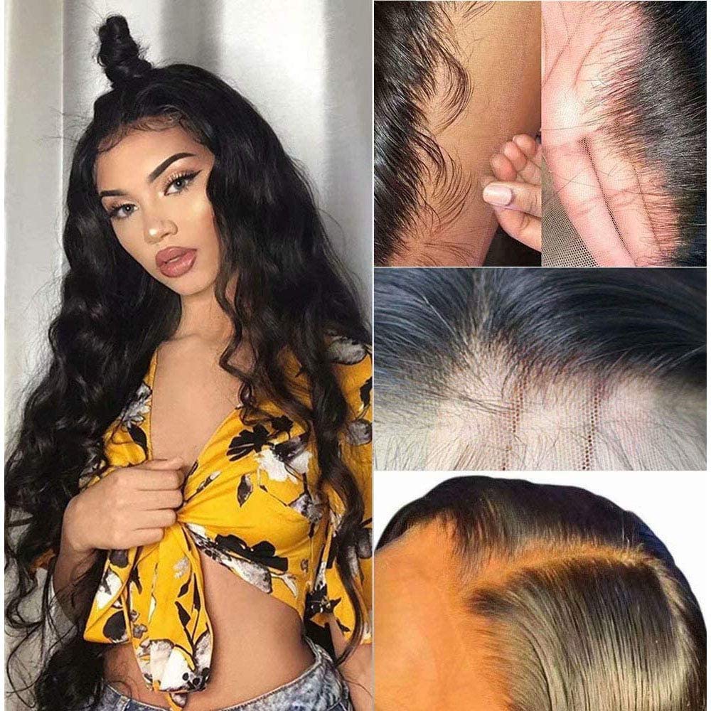 HD Transparent 13x6 Lace Front Wigs Human Hair 180% Density - Pre Plucked Bleached Knots Brazilian Remy Hair Glueless Full Lace Wig for Women | Natural Look for Daily Wear, Cosplay & Special Occasions