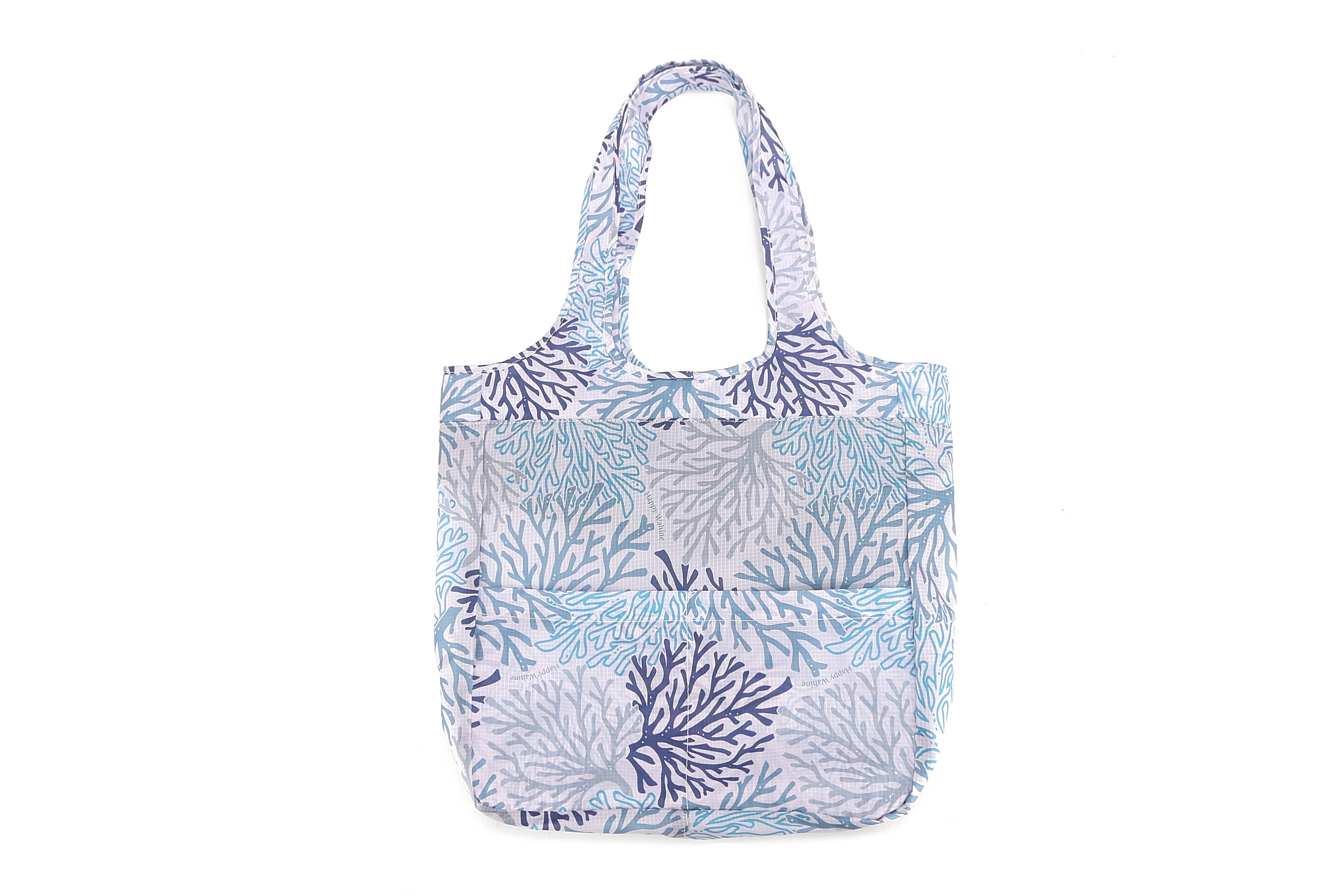 Foldable Reusable Shopping Bag - Jacqueline Coral Blue Tote for Groceries, Beach, Travel & Daily Use | Eco-Friendly & Lightweight