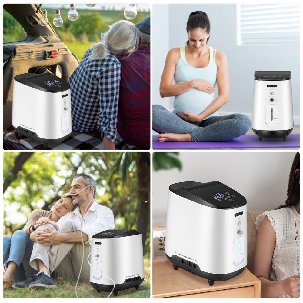 1-7L Continuous Flow Household Oxygen Generator with Accessories - Portable Oxygen Machine for Home Use, Travel & Emergency Oxygen Therapy