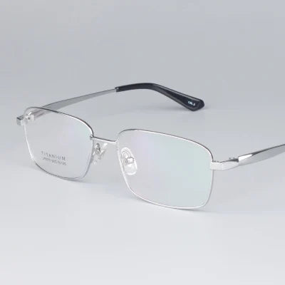 Brightzone Unisex Full Rim Square Titanium Eyeglasses 49979 - Lightweight Durable Frame for Men & Women - Perfect for Reading, Work & Everyday Use