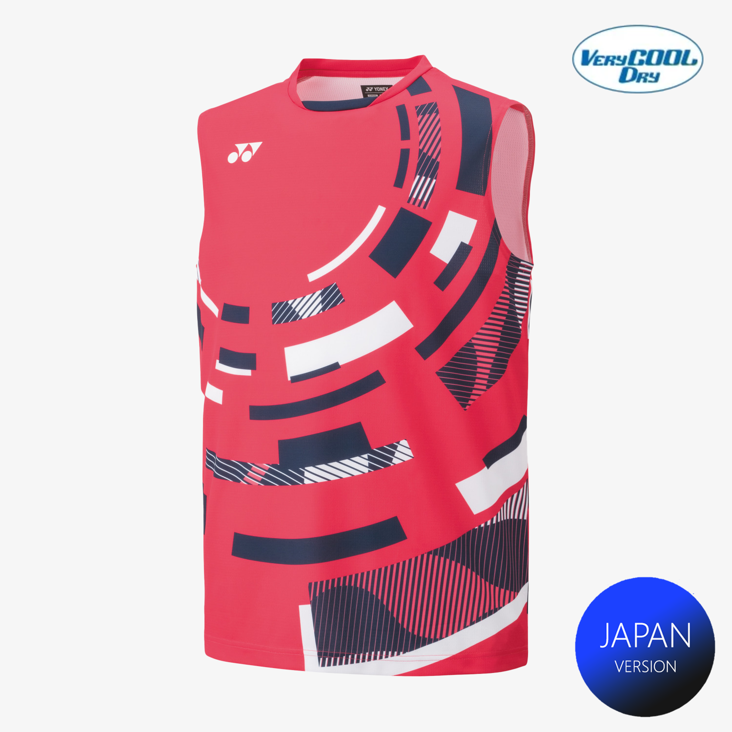 Yonex Men's Sleeveless Tennis Shirt - Breathable Quick-Dry Performance Top for Sports & Training (Geranium Pink) | Ideal for Tennis, Badminton & Gym Workouts