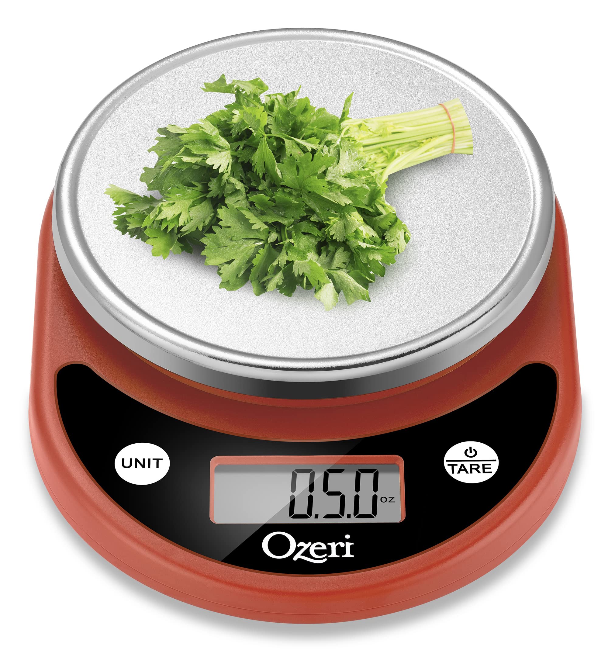 Ozeri Pronto Digital Kitchen Scale - Multifunction Food Scale with Precise Measurements in Burnt Ochre - Perfect for Baking, Cooking, and Portion Control