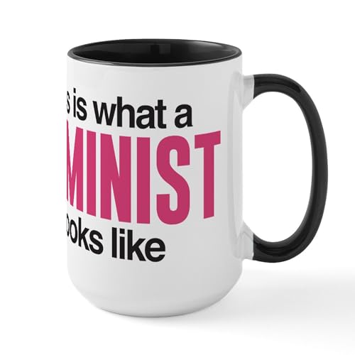 White/Black Inside - Feminist Large Mug