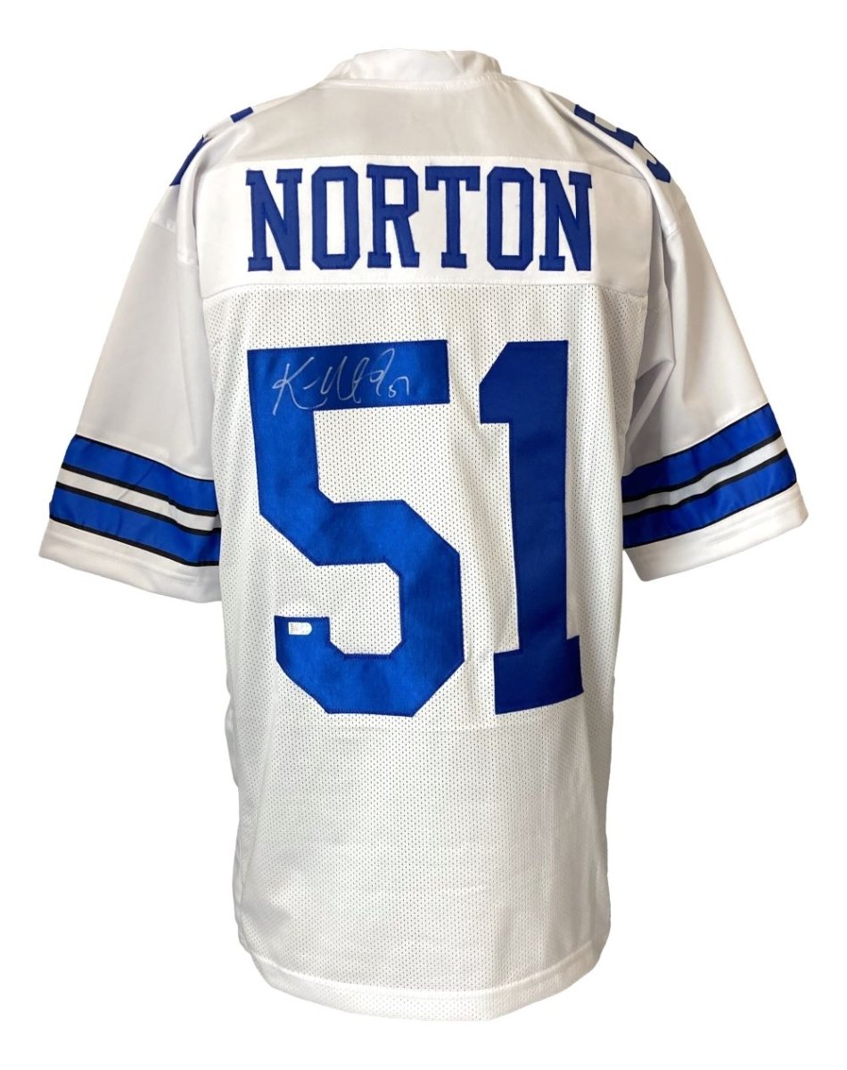 Ken Norton Jr. Autographed Dallas Cowboys White Football Jersey - Limited Edition Collectible for NFL Fans, Sports Memorabilia Enthusiasts - Perfect for Game Room Decor, Man Cave Display, and Gift for Football Lovers