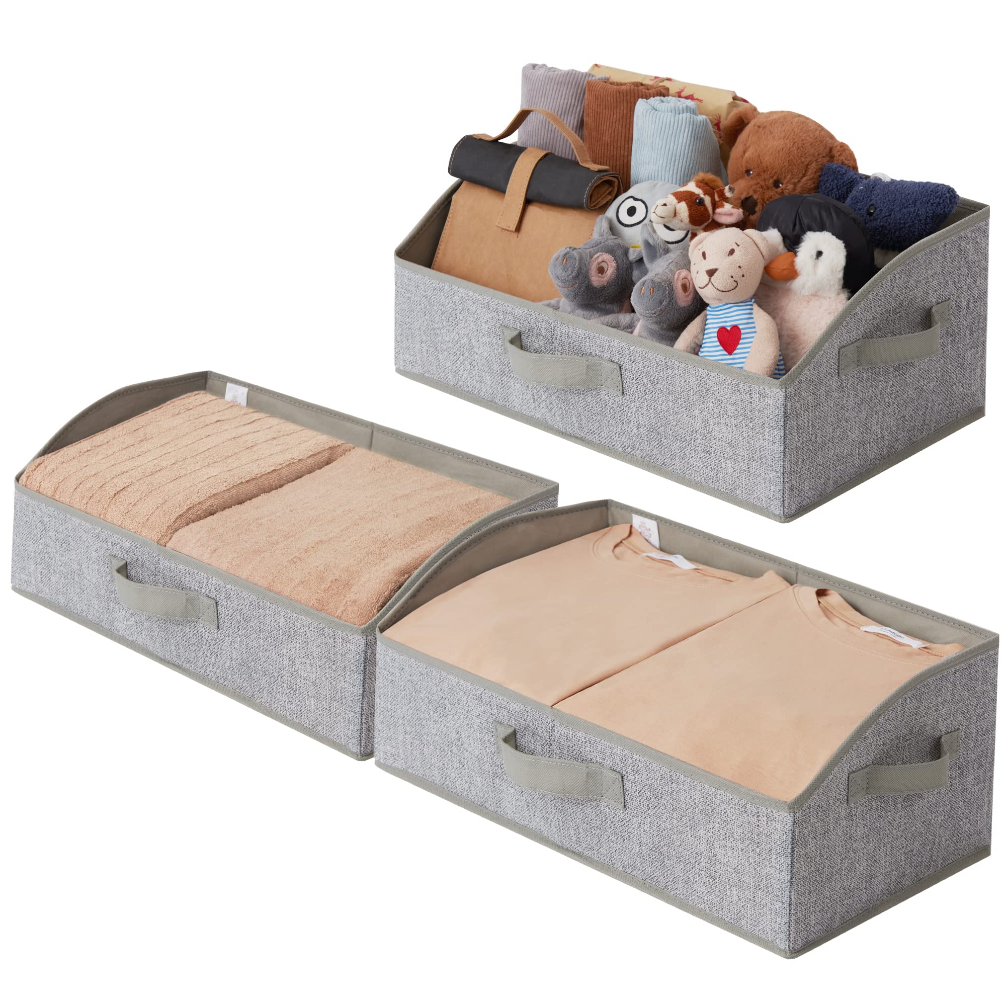 GRANNY SAYS 3-Pack Wardrobe Storage Bins & 2-Pack Closet Organizer Bins - Foldable Fabric Storage Boxes for Clothes, Toys, Blankets | Perfect for Bedroom, Nursery, and Closet Organization