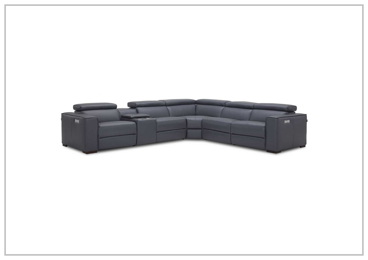 Gio Italia Aventura L-Shaped Leather Power Reclining Sectional Sofa - Modern Living Room Furniture for Home Theater & Family Gatherings