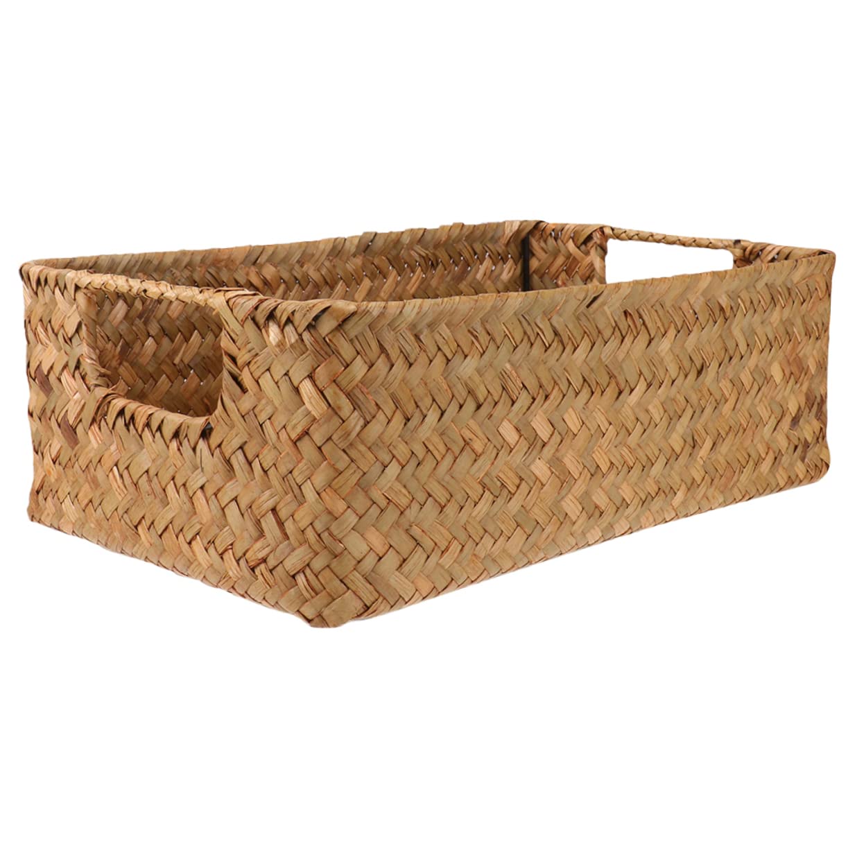 Hoement Woven Basket with Lid - Natural Wicker Storage Basket for Vegetables, Fruits & Home Organization | Rattan Storage Cube with Lid for Kitchen, Bathroom & Living Room | Eco-Friendly Straw Basket Container for Clutter-Free Spaces