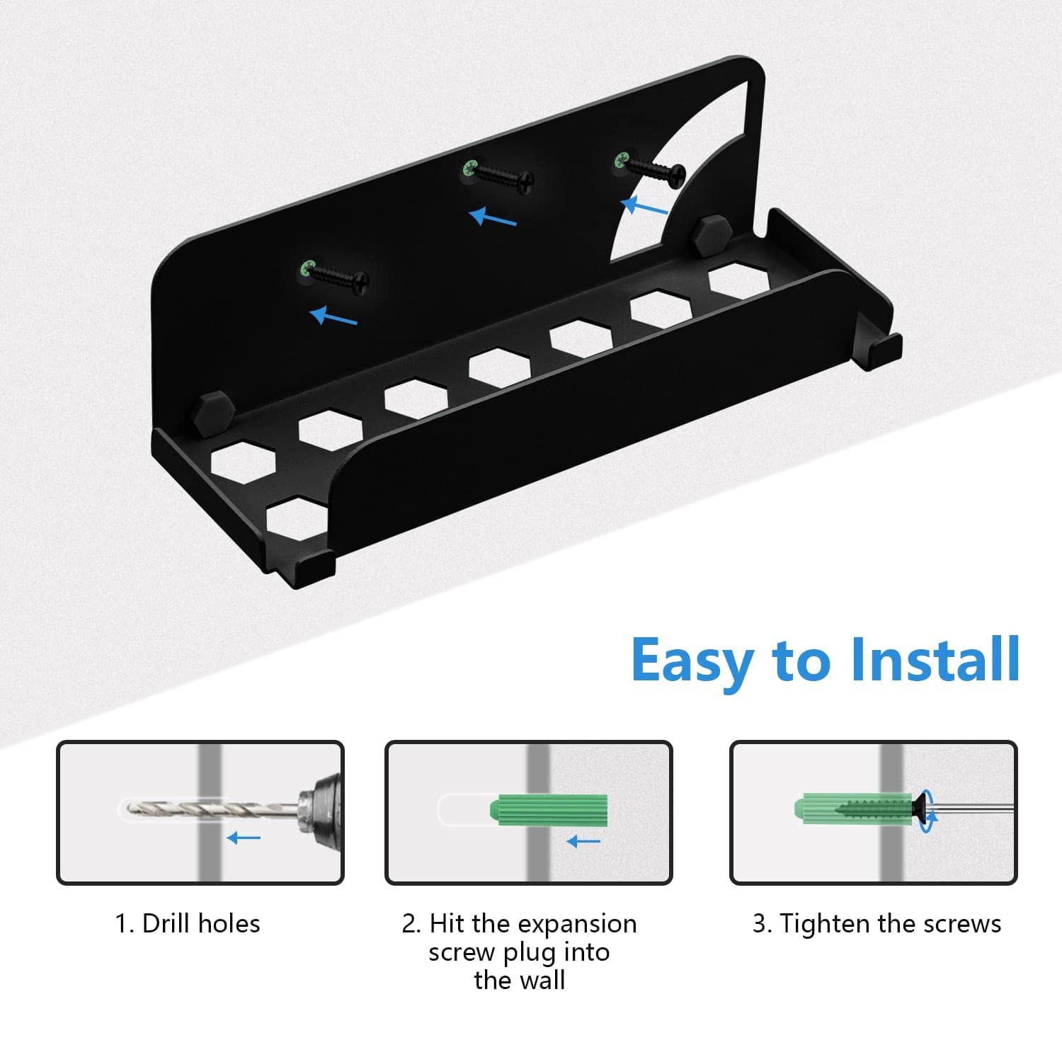 Mcbazel Wall Mount for Nintendo Switch OLED/NS Switch - Metal Wall Bracket with Joycon Hooks, Screw Set & Screwdriver - Space Saving Near or Behind TV - Black - Perfect for Gaming Rooms & Living Room Setups