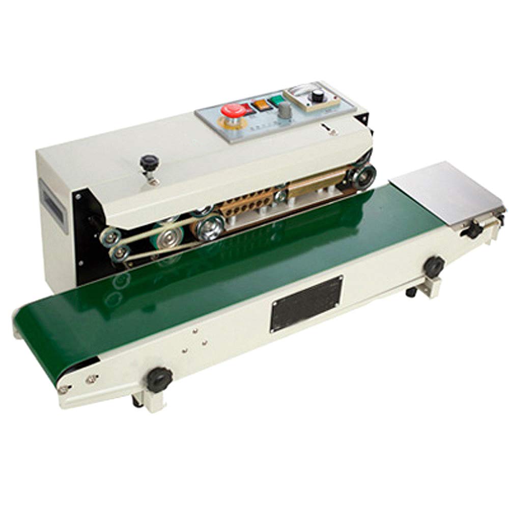 TECHTONGDA FR-770 Automatic Continuous Band Sealer Machine with Vertical Bracket - 110V Plastic/PVC Bag Sealing for Packaging | Ideal for Food, Retail & Industrial Use