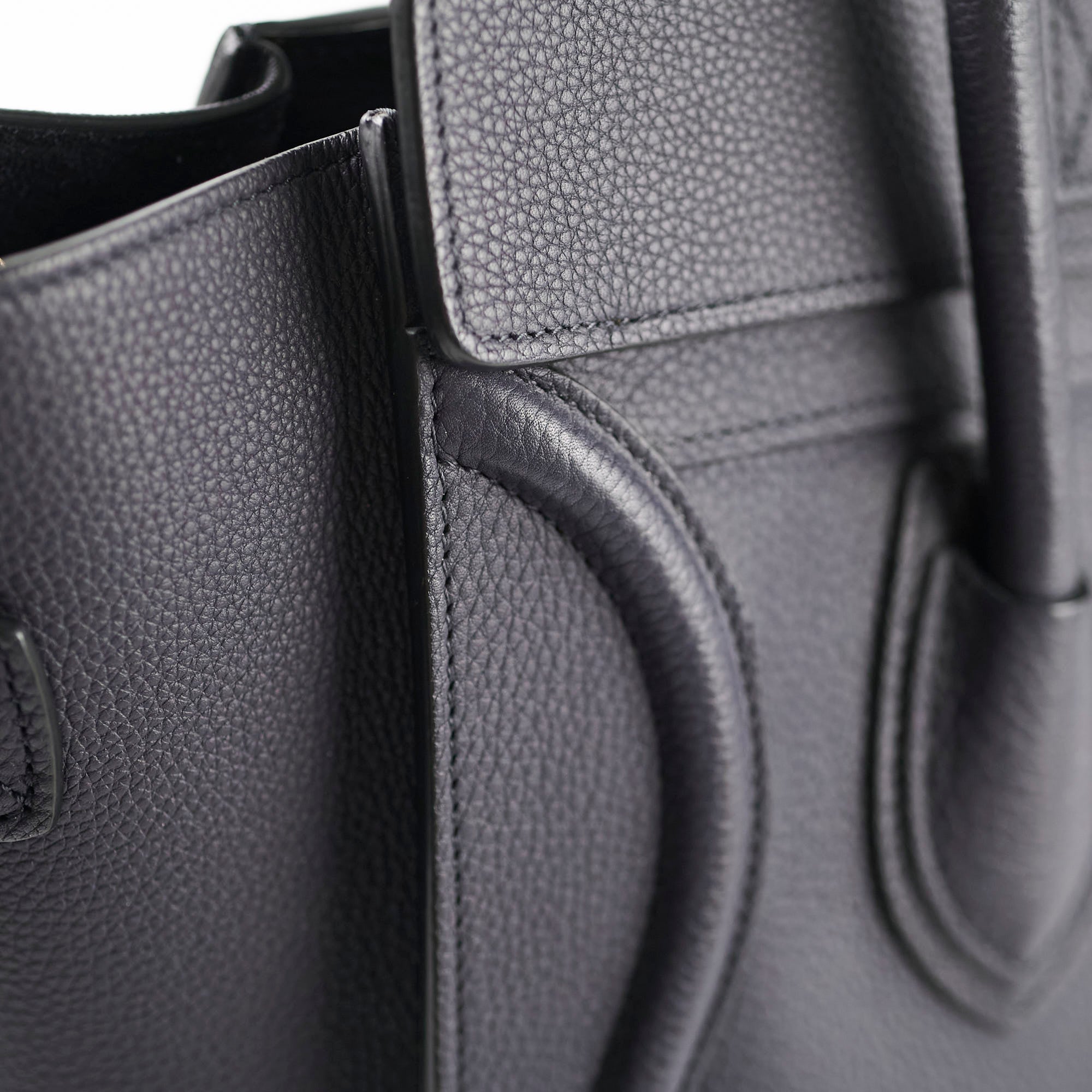Celine Micro Luggage Bag in Black Calfskin Leather - Perfect for Work, Travel & Everyday Luxury