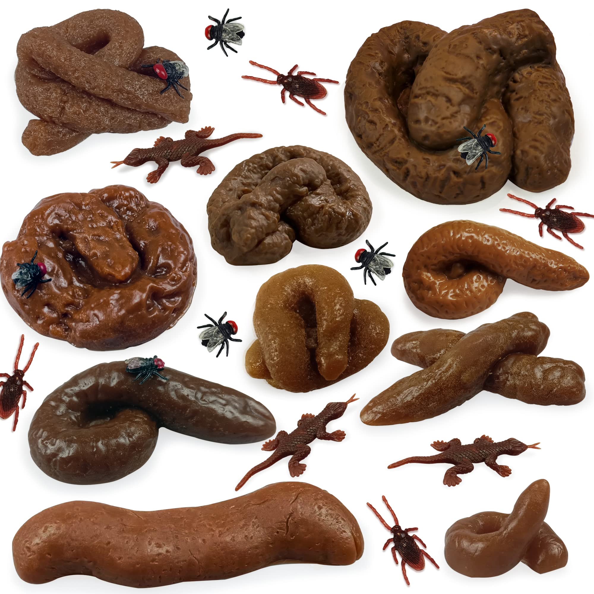 Funny Fake Dog Poo Prank Toys - Realistic Different Shape Turd Joke Props for Halloween & April Fools' Day - Perfect for Party Gags, Office Pranks, and Trick Scares