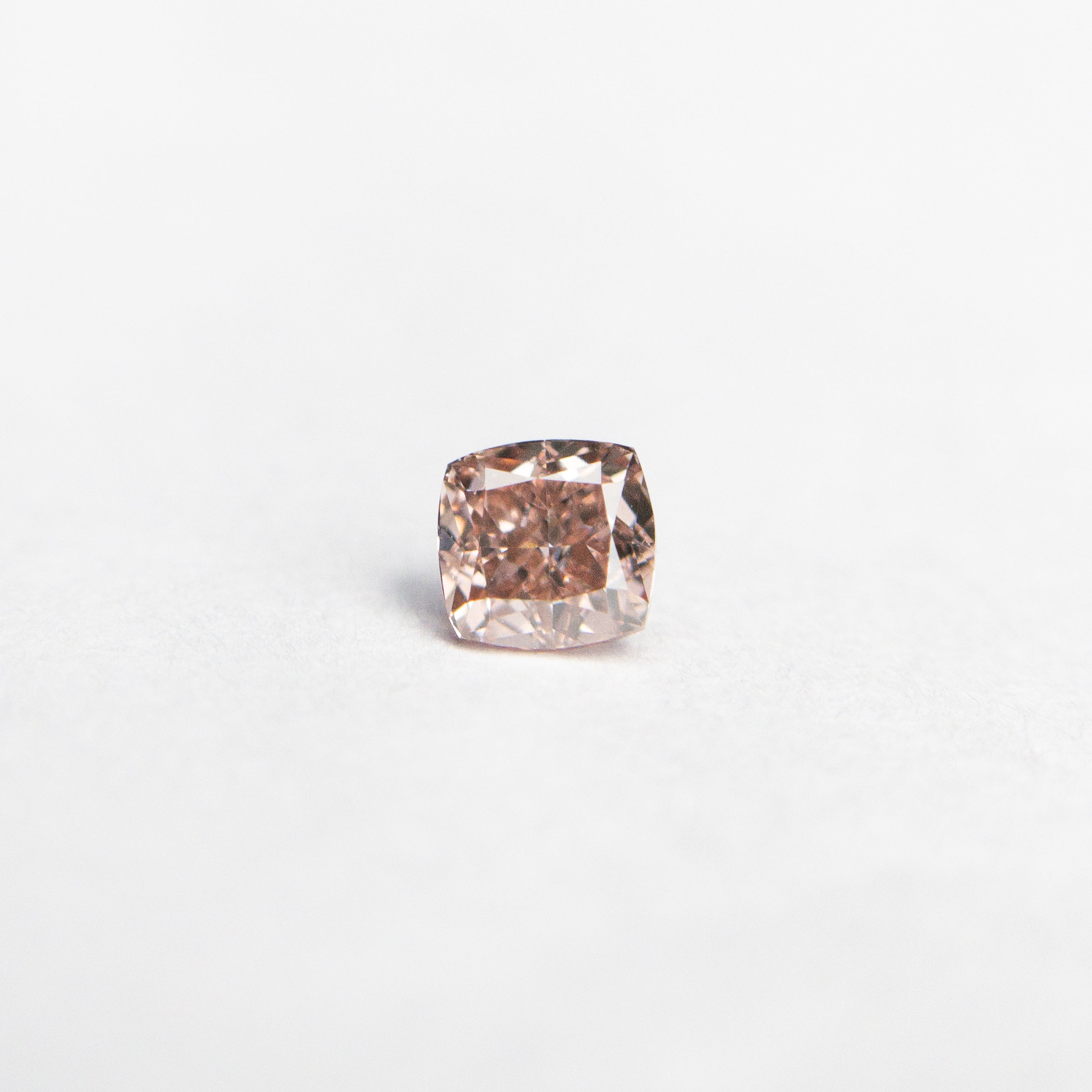 0.13ct GIA Certified Fancy Orangy Pink Cushion Brilliant Diamond - 2.79x2.72x1.87mm | Engagement Ring, Wedding Jewelry & Anniversary Gift