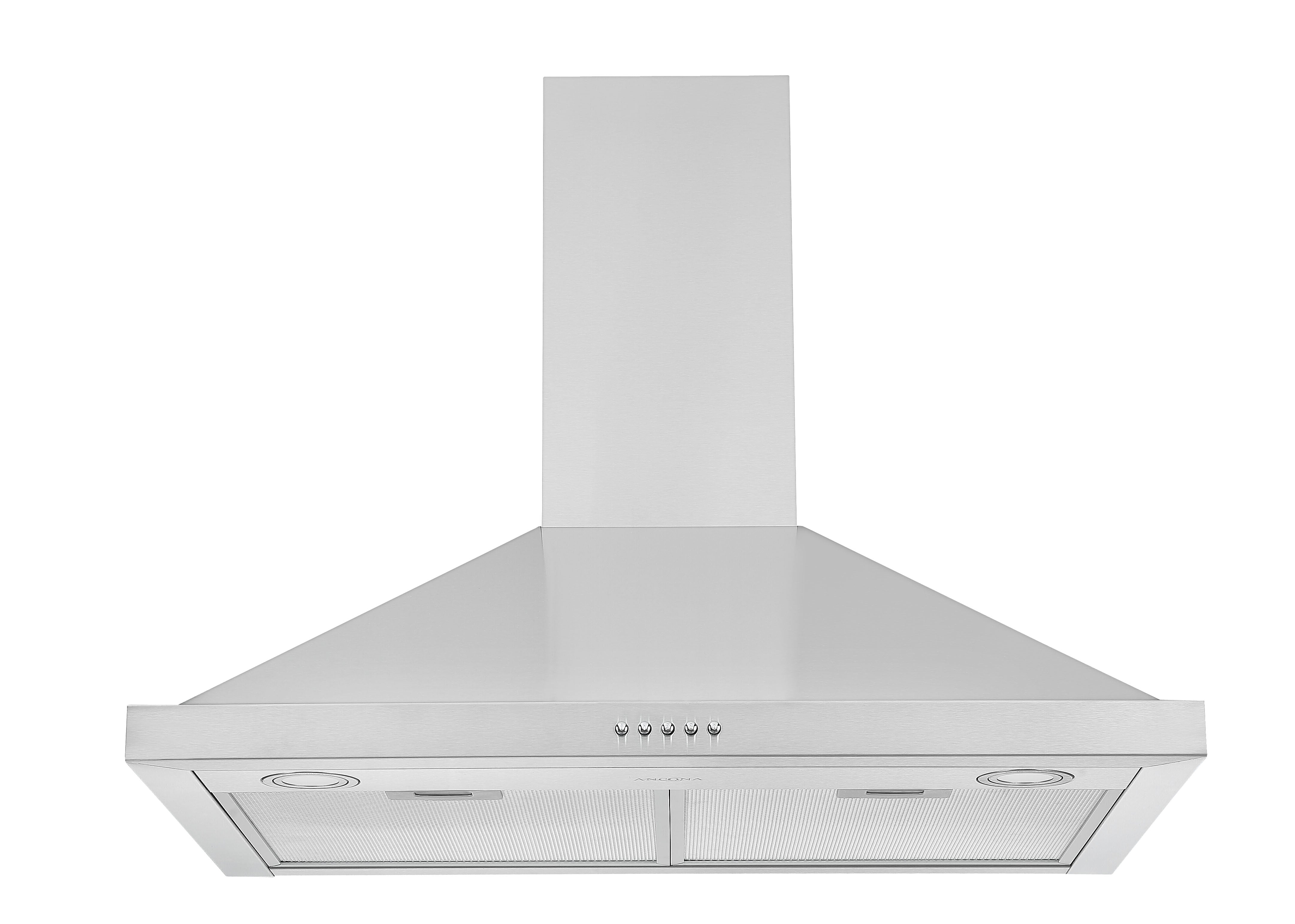 30 Inch Stainless Steel Convertible Wall Mounted Pyramid Range Hood - Powerful Kitchen Ventilation for Cooking, Grilling & Baking