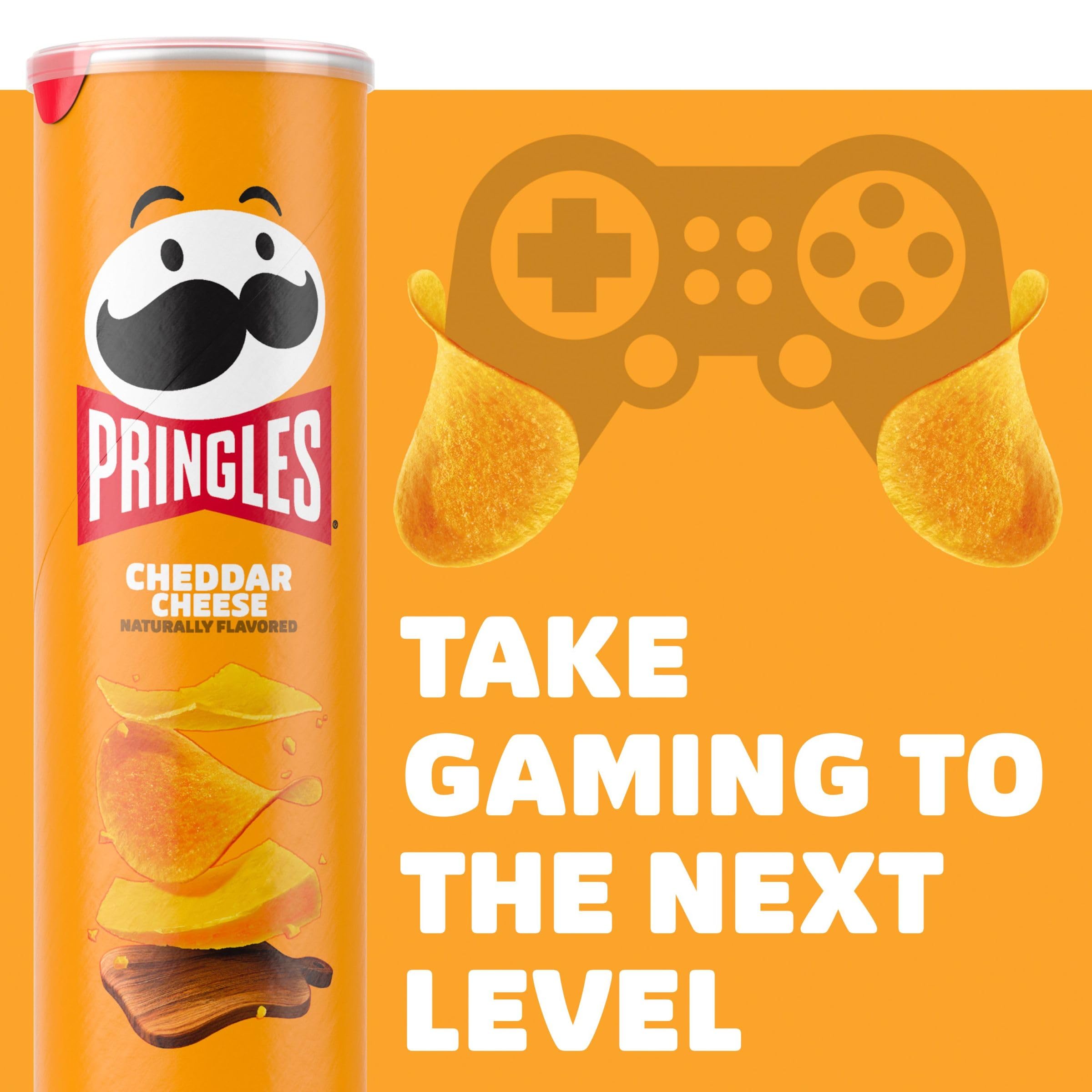 Pringles Cheddar Cheese Potato Crisps - 5.5oz Can (Pack of 1) | Crunchy Snacks for Lunch, Office, Travel & On-the-Go | Perfect for Road Trips, School & Movie Nights