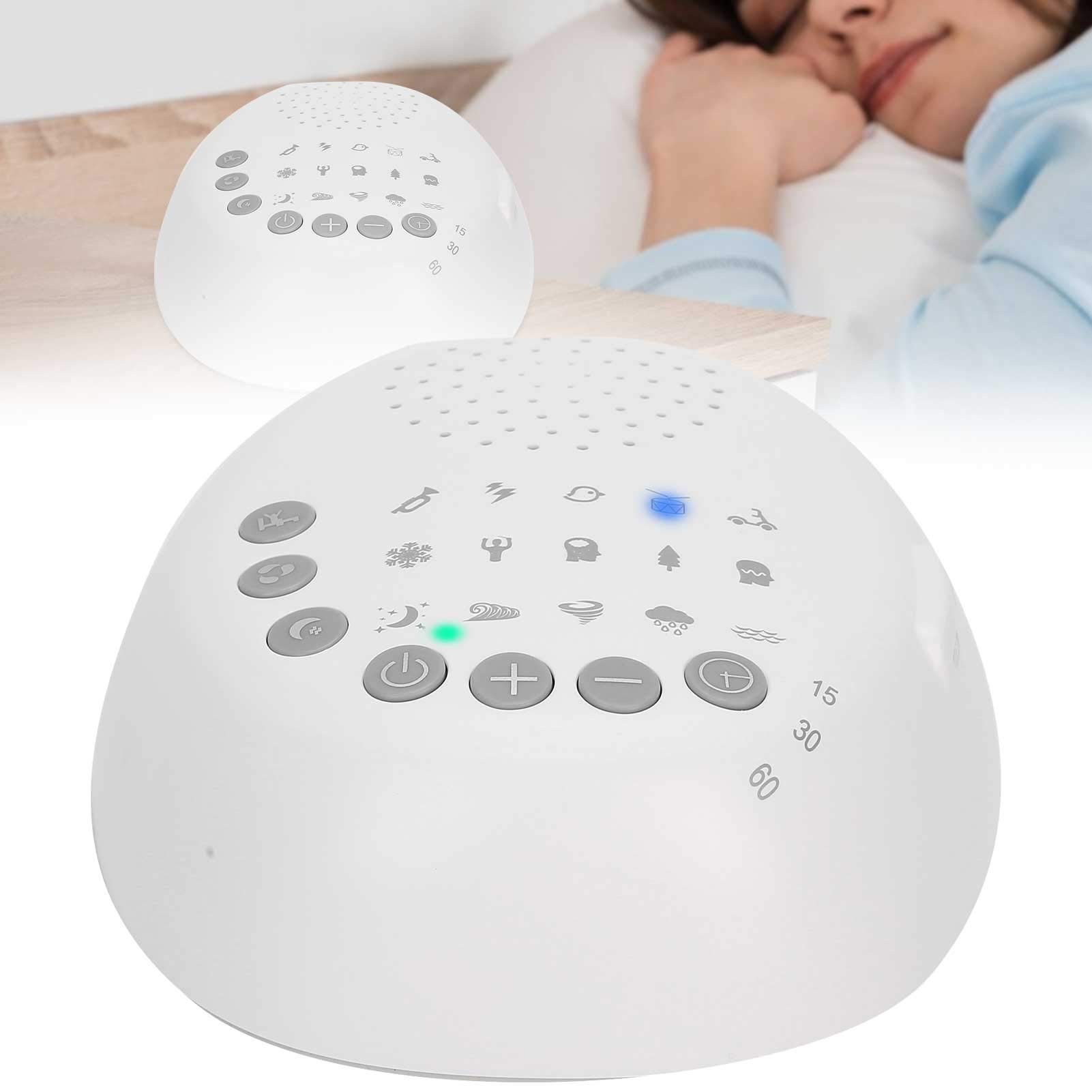 ZJchao White Noise Machine with 15 Soothing Sounds - Portable Sleep Sound Device for Adults & Babies, Auto-Off Timer, Perfect for Home, Office, Travel & Nursery - Helps with Relaxation, Meditation and Better Sleep
