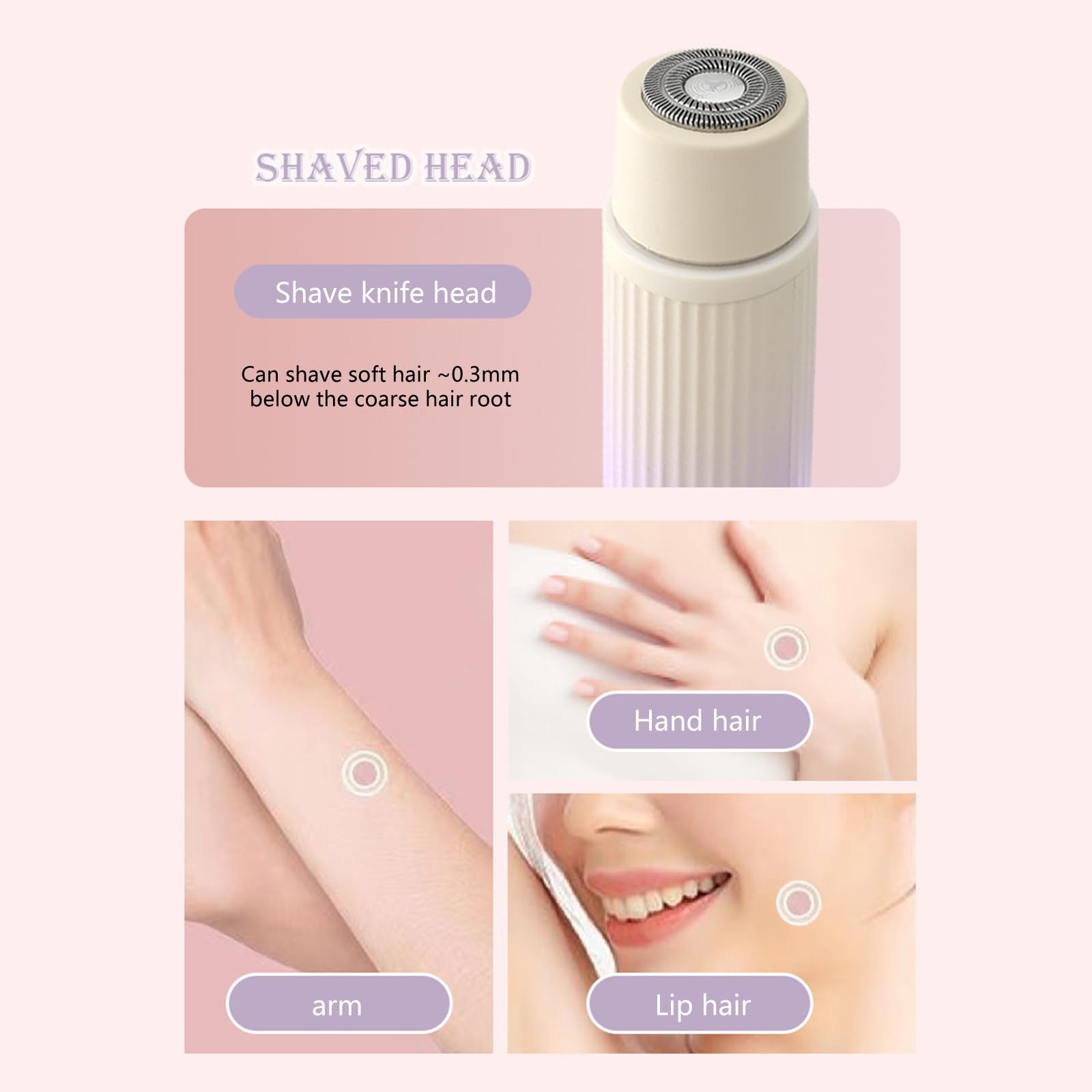 Best Women's Epilator & Facial Hair Trimmer - Rechargeable Hair Removal Device for Face, Armpit, Legs & Bikini Line - Painless & Portable for Travel & Home Use