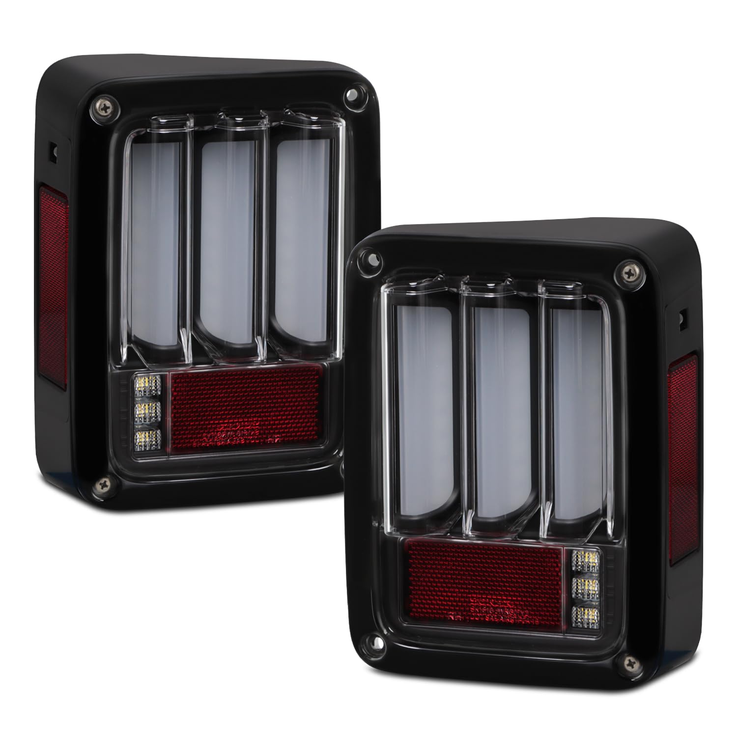 AKKON Sequential LED Tail Lights Brake Lamps Set for 2007-2018 Jeep Wrangler - Black | Enhanced Safety & Style for Off-Road Adventures & Night Driving
