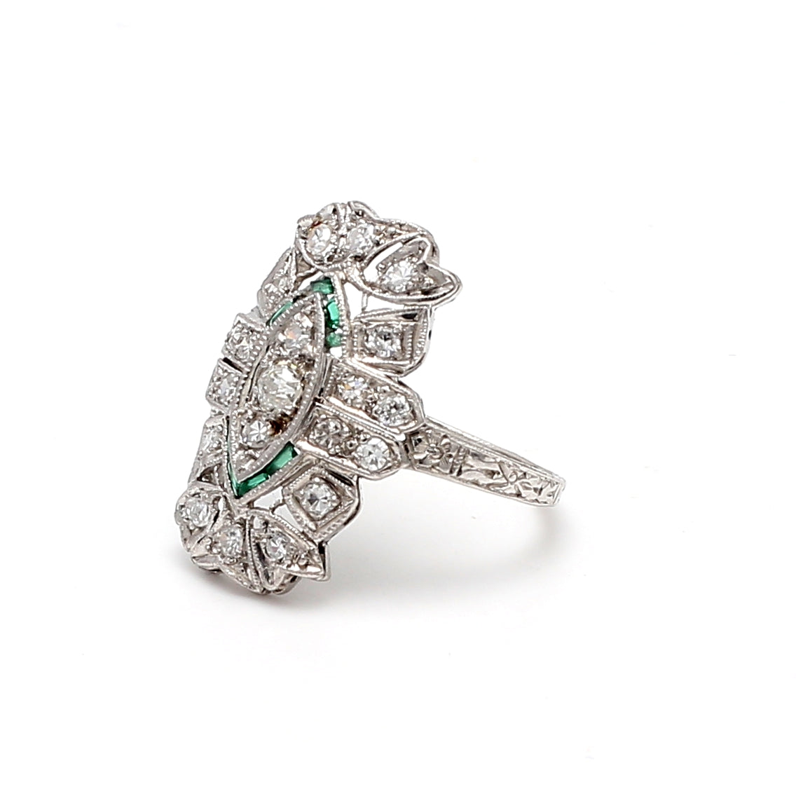 1.15 Carat Round Brilliant G VS2 Diamond Platinum Art Deco Engagement Ring - Perfect for Wedding, Anniversary & Special Occasion Gifts