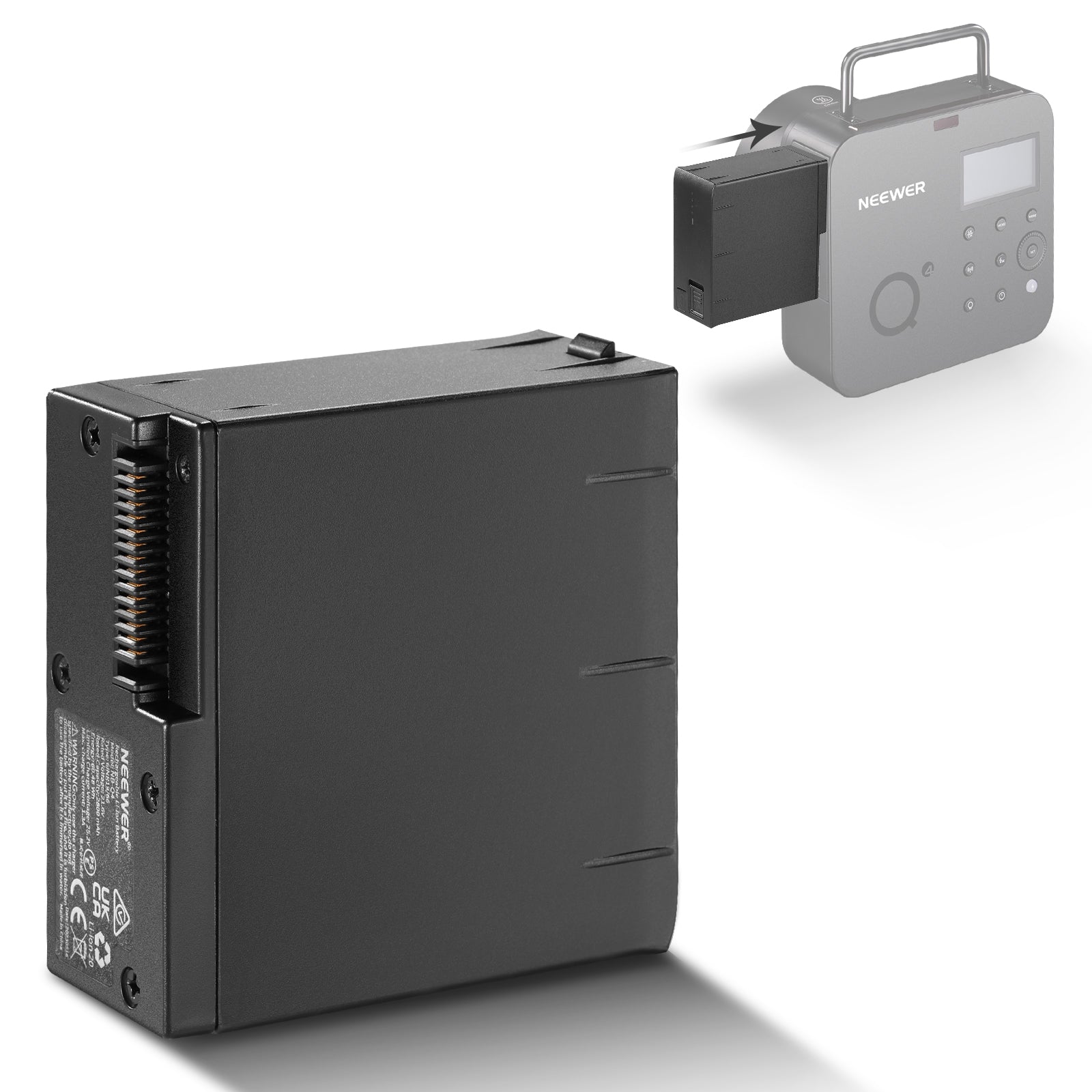 NEEWER NB-Q4 Battery Pack for DSLR Cameras - Rechargeable Li-ion Power Supply for Photography & Video Shooting - Perfect for Outdoor, Studio, and Travel Use