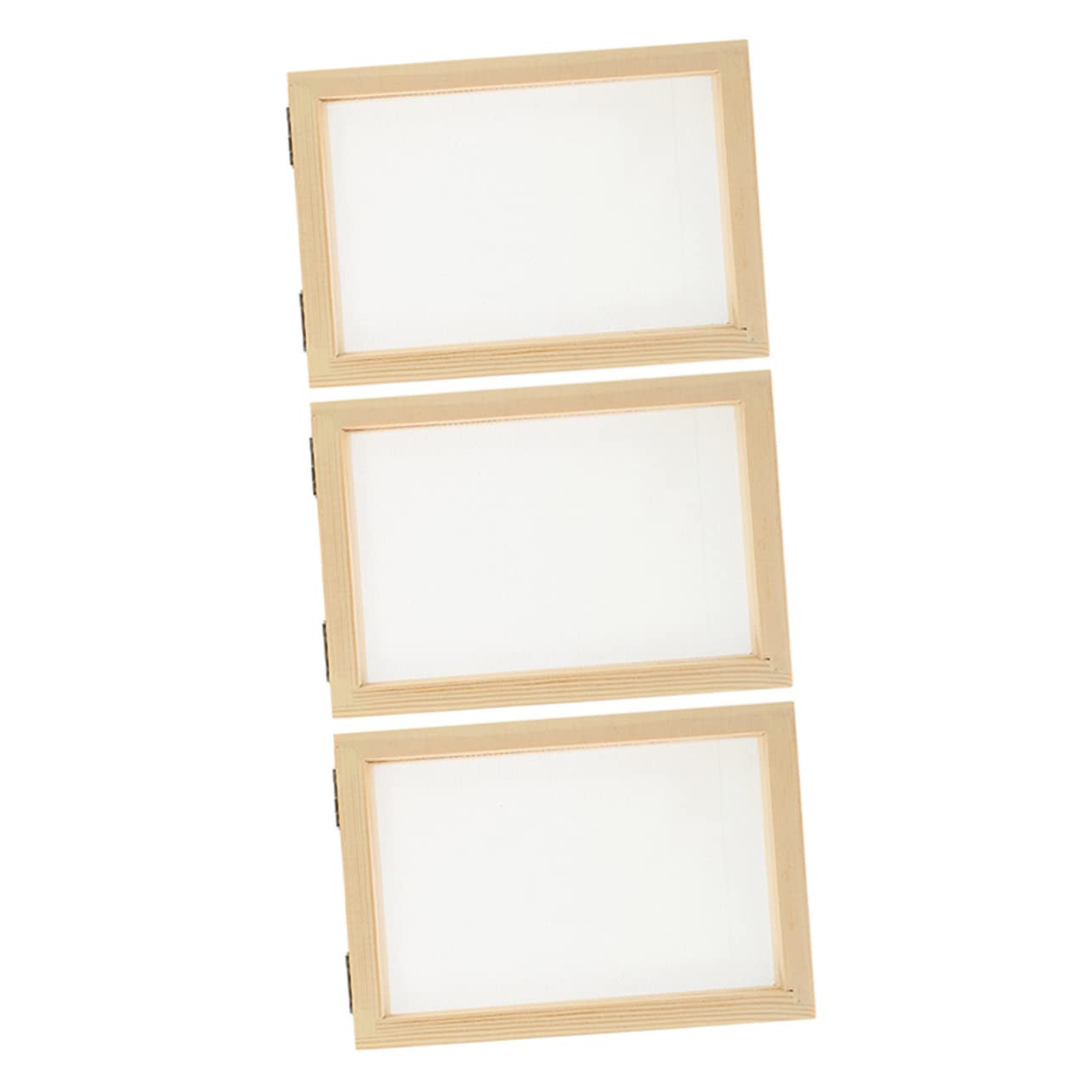 FUNOMOCYA 3-Piece DIY Paper Screen Printing Frame Kit - Small Square Picture Frames for Paper Making, Wooden Puzzle & Hand Model Crafts - Perfect for Kids Art Projects, Classroom Activities & DIY Home Decor