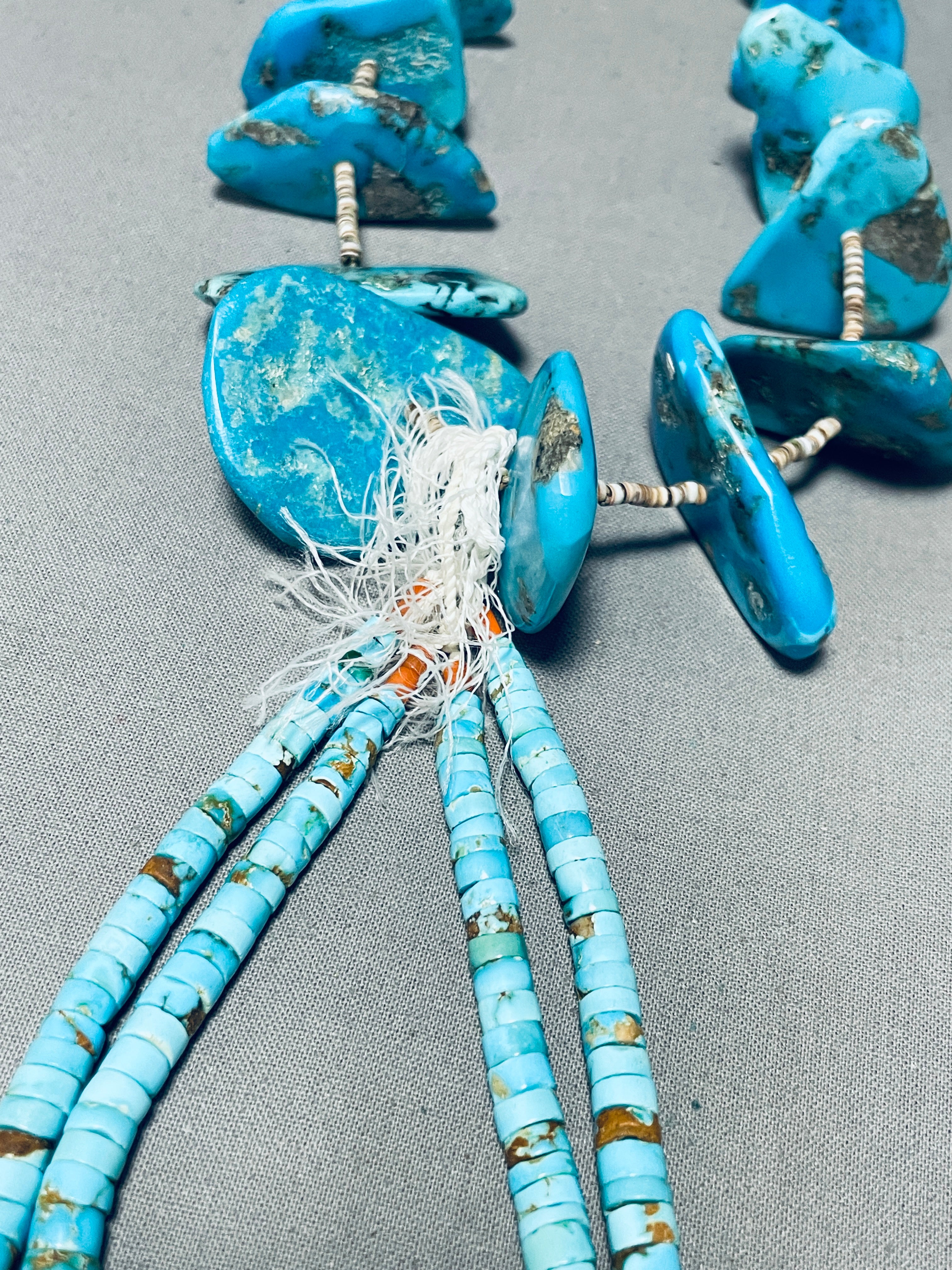 Authentic Vintage Navajo Shell Jacla Necklace - 161 Grams Mid Century Handmade Jewelry for Boho Fashion, Native American Style & Special Occasions